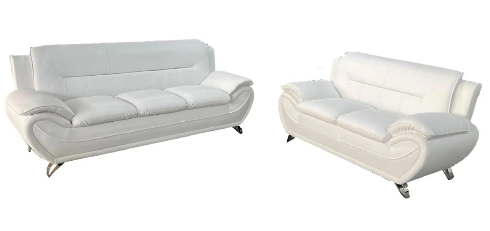 2 PCS Sofa And Loveseat Venecia White