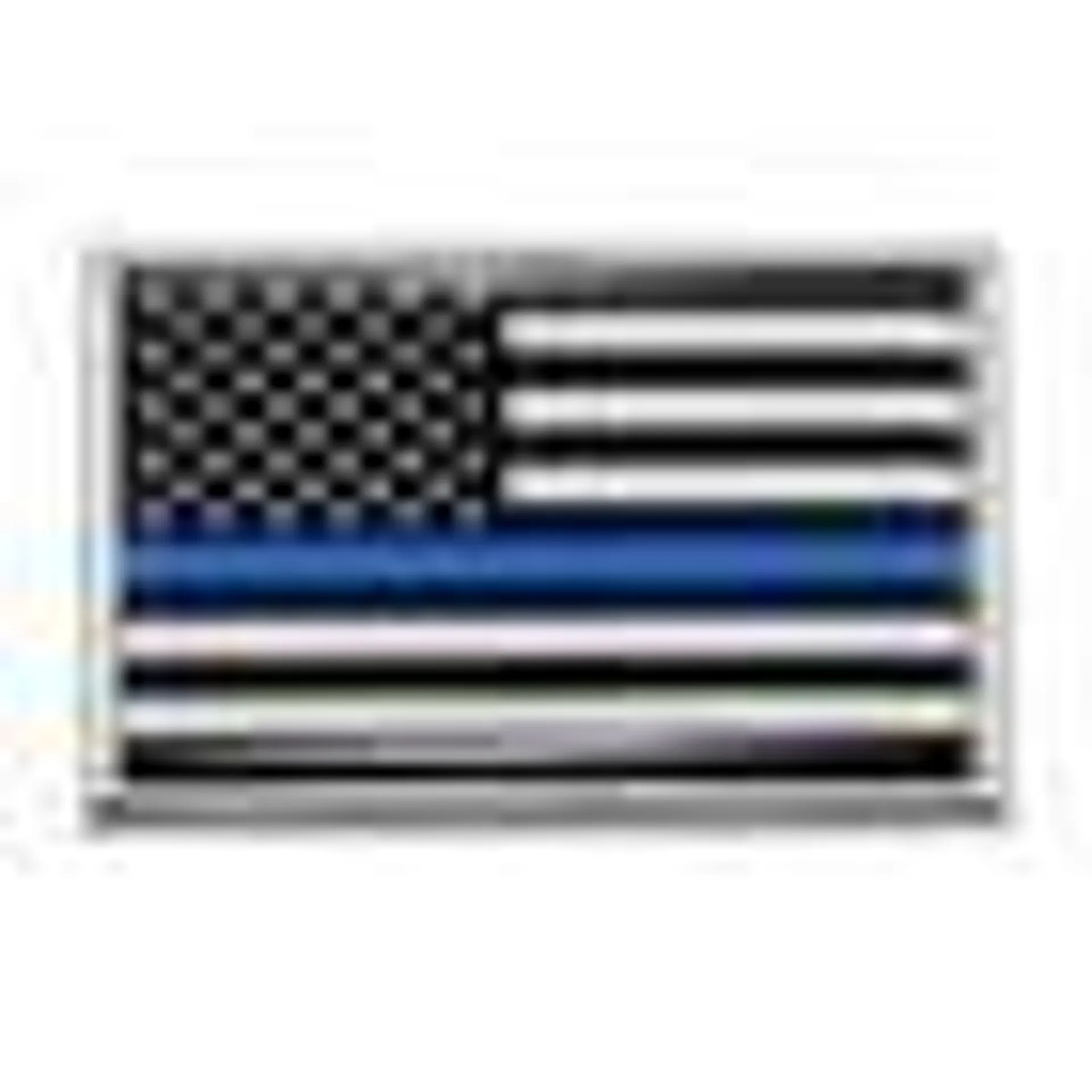 Elektroplate Chrome All Metal Police Flag Emblem with Color Domed Decal Insert