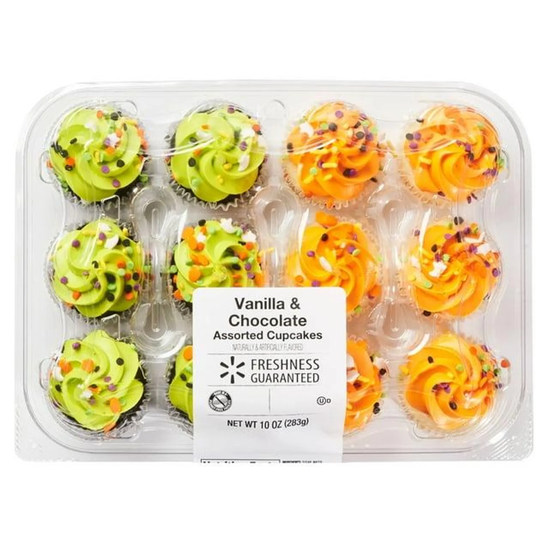 Freshness Guaranteed Halloween Vanilla & Chocolate Mini Cupcakes, 10 oz, 12 Count