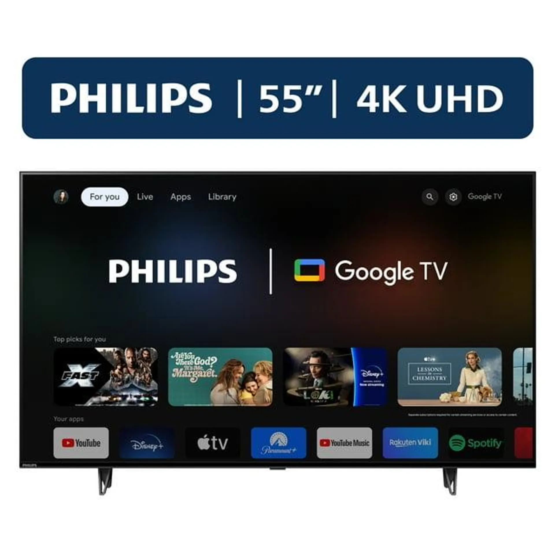 Philips 55" Class 4K Ultra HD (2160p) Google Smart LED TV (55PUL7552/F7) (New)