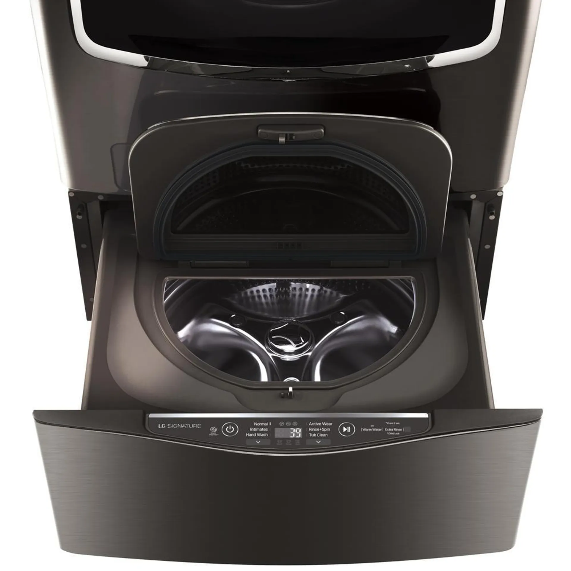 LG SIGNATURE WD205CK SideKick 1.0 cu. ft. Pedestal Washer - Black Stainless Steel