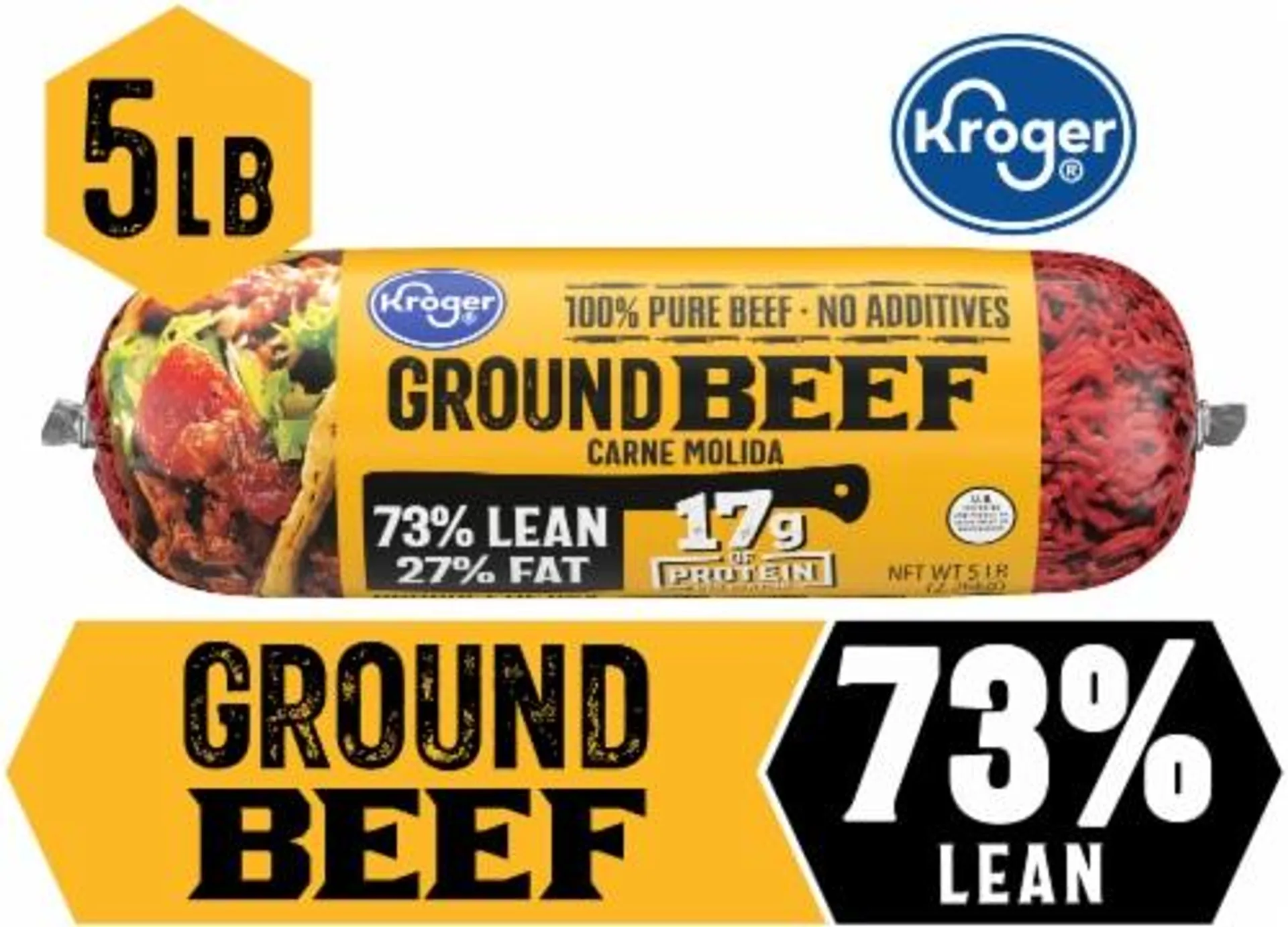 Kroger® 5 lb. Ground Beef Roll 73/27