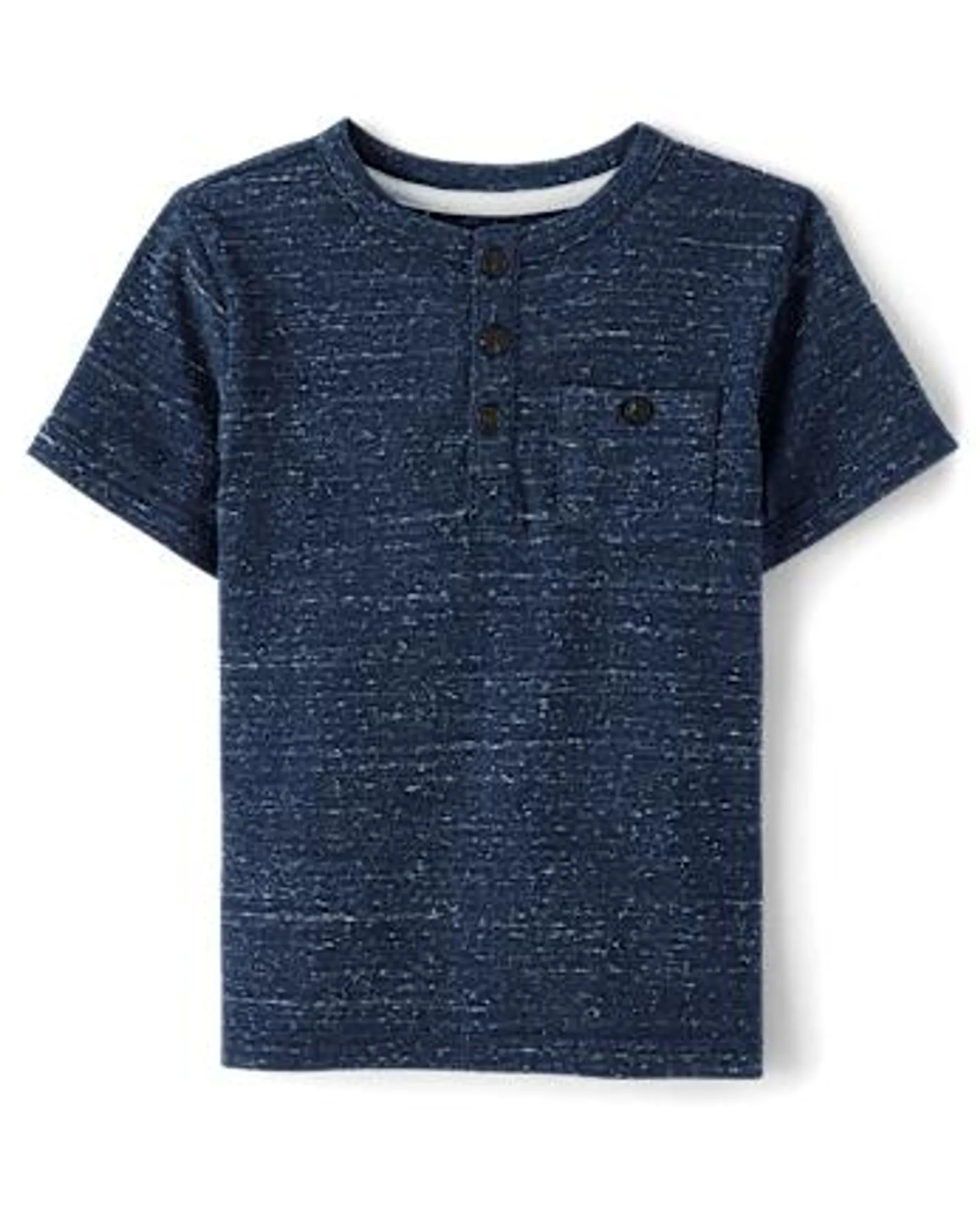 Boys Pocket Henley Top - Classroom Cutie - tidal