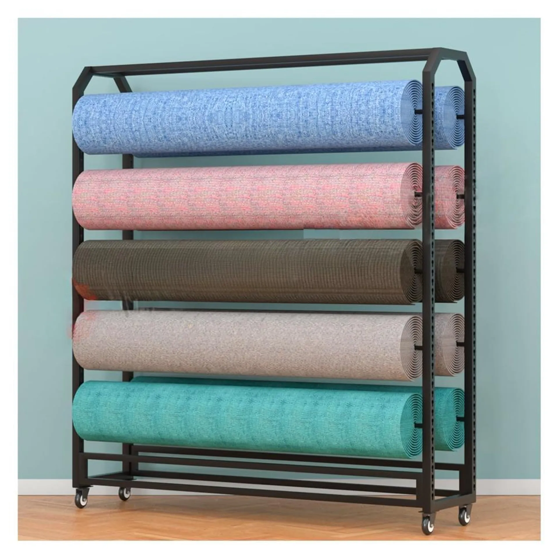 WDJBPSH Adjustale Display Rack for Textile FabricVinyl SpoolCar Color Change FilmTableclothWrapper Commercial Organizer Hol