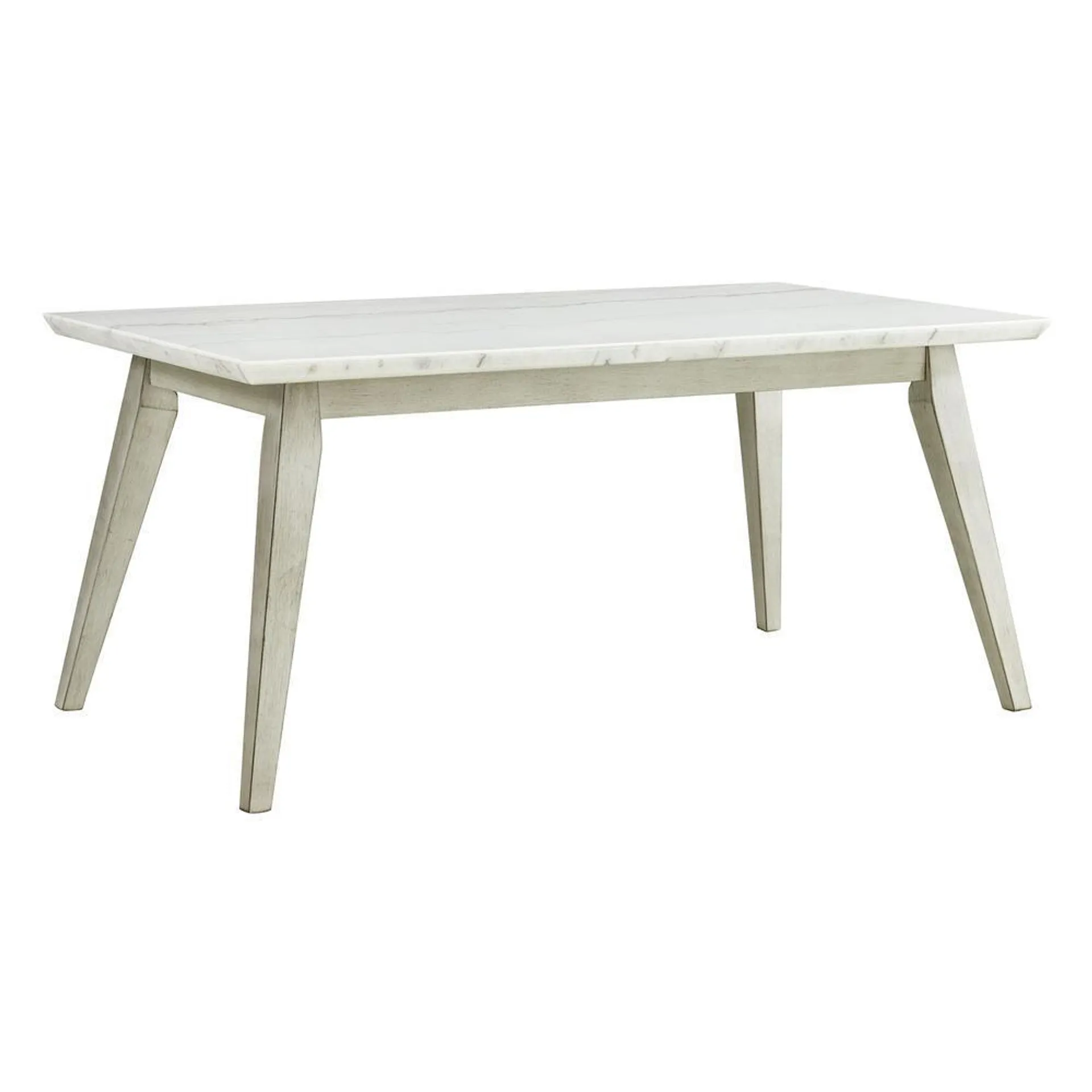 Elements Kean Dining Table w/white marble top in White