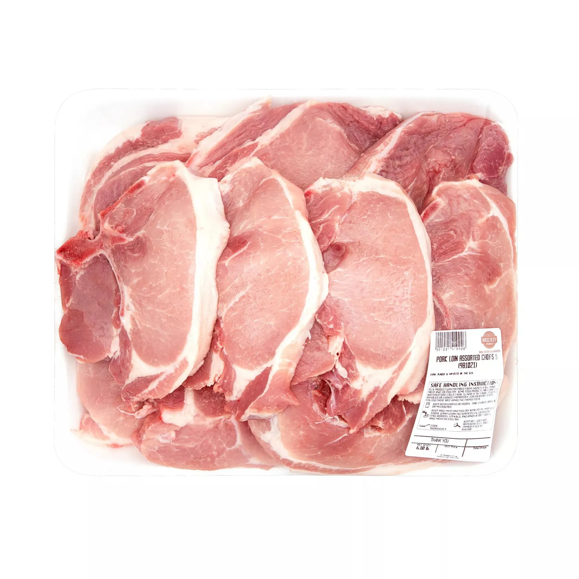 Wellsley Farms Fresh Bone-In Pork Loin Chop Assorted, 4.75-5.5 lb