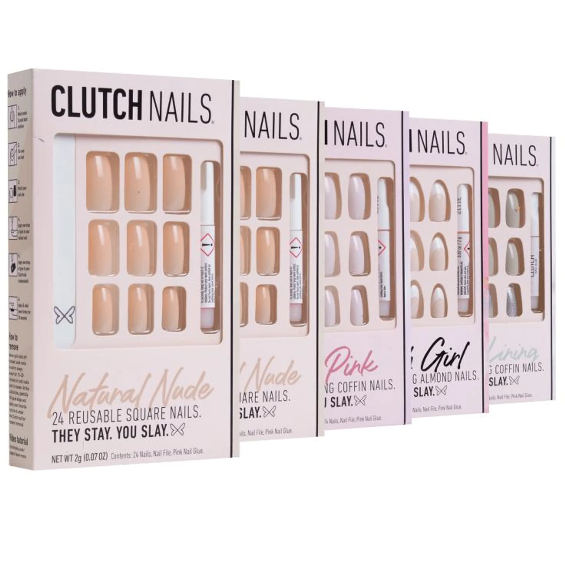 Paquete de 5: Clutch Nails Uñas Postizas