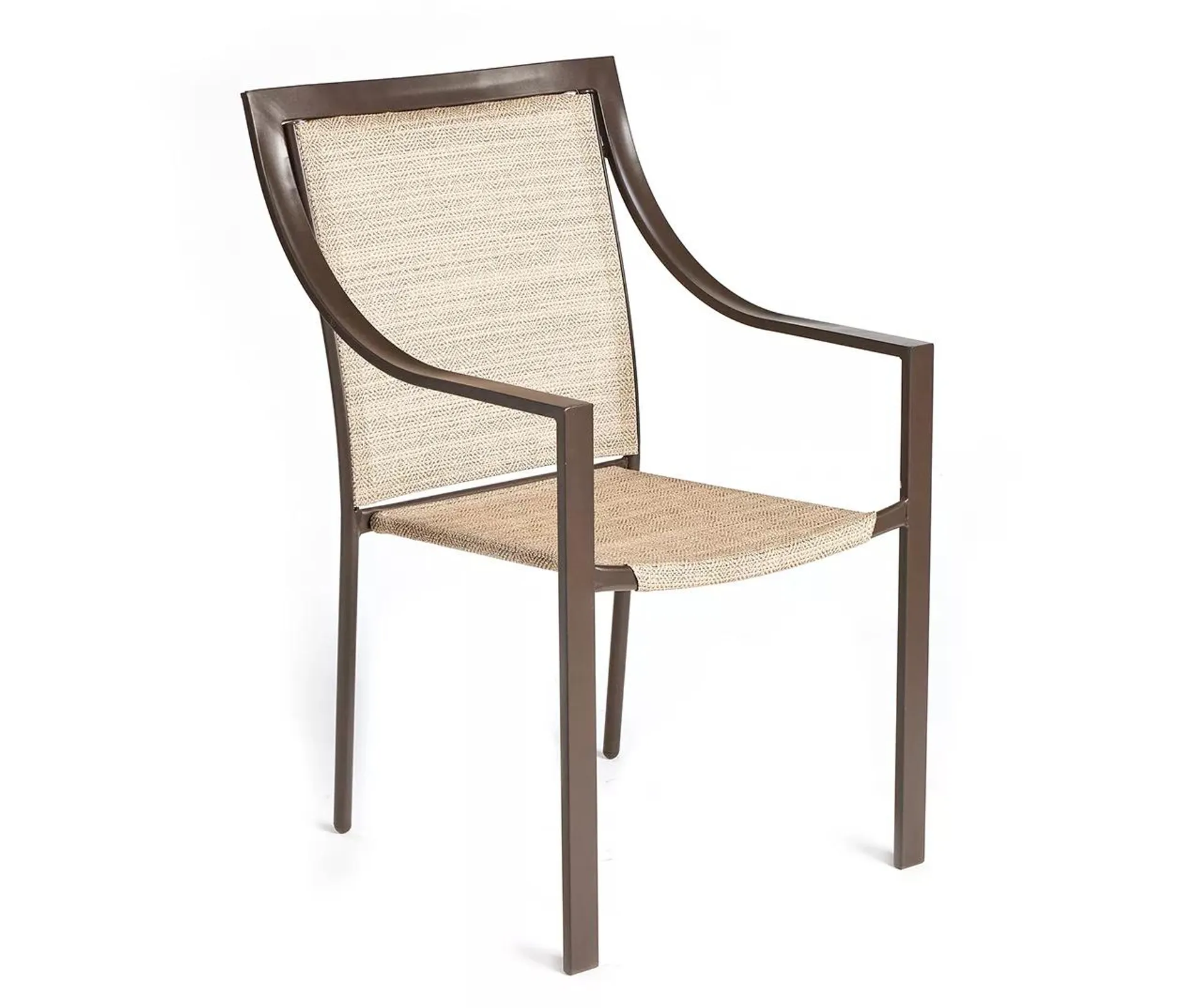 Marinda Beige Sling Stacking Outdoor Dining Chair