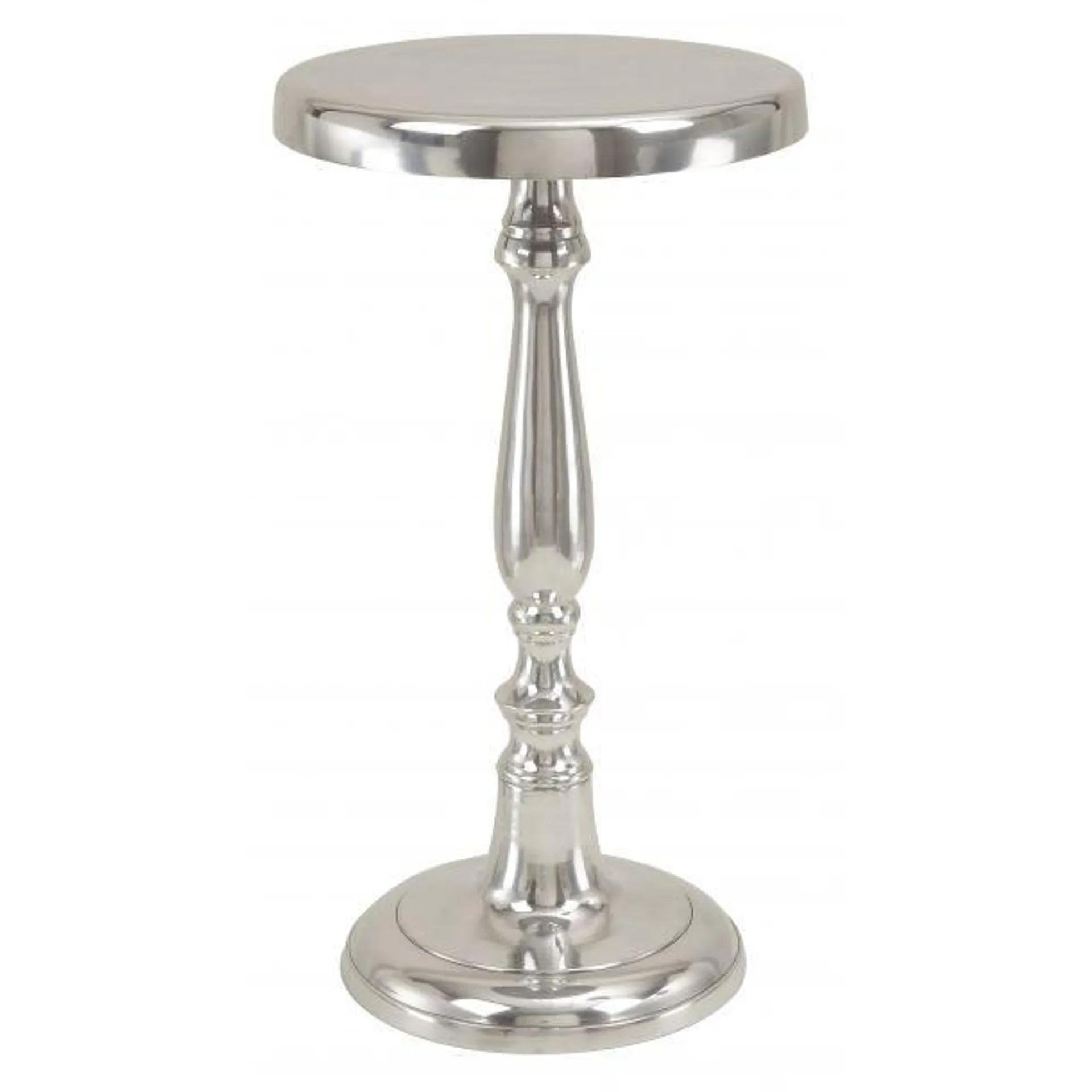 Silver aluminum Traditional Accent Table, 22x13x13