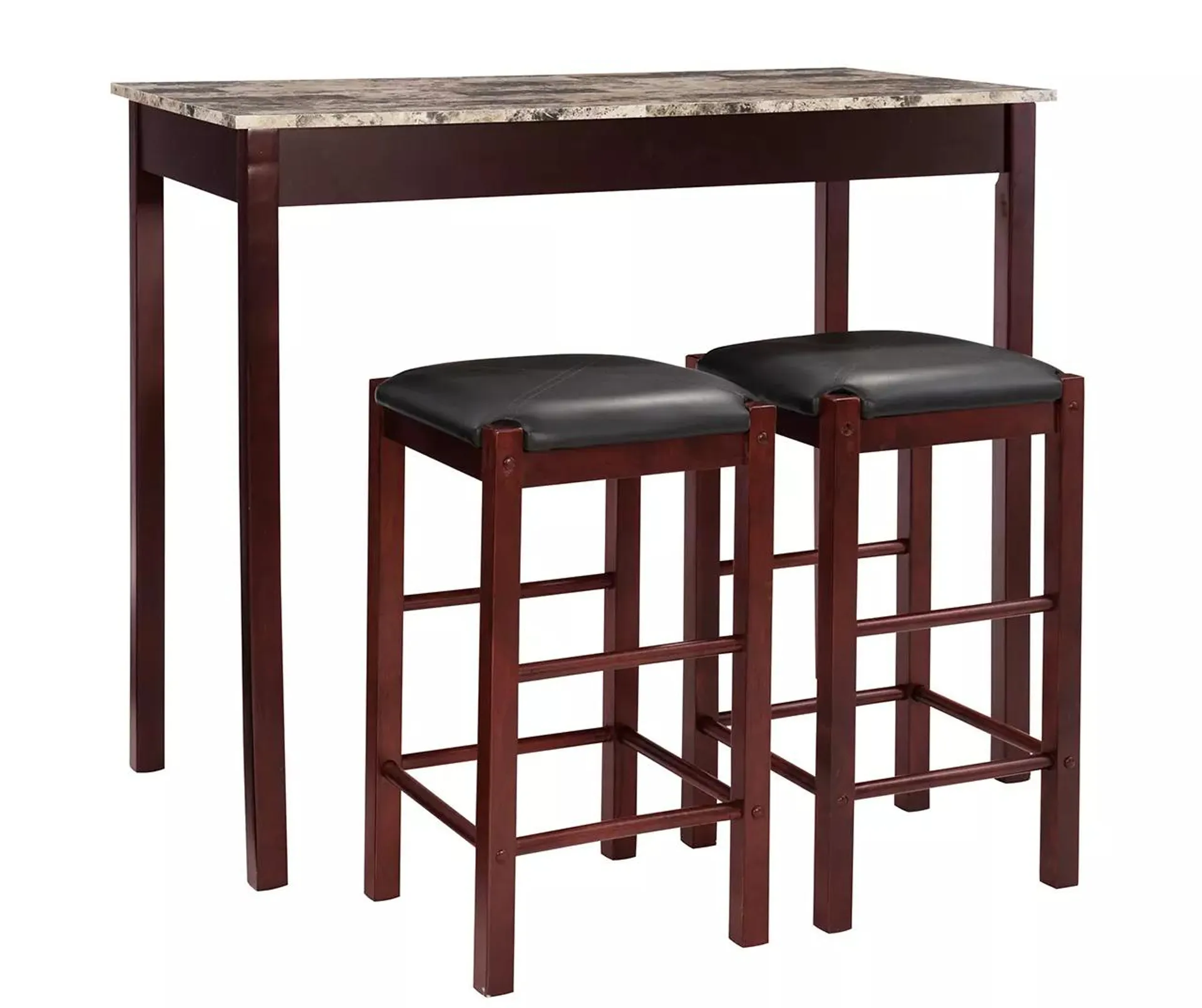 Knox Faux Stone 3-Piece Pub Table Set