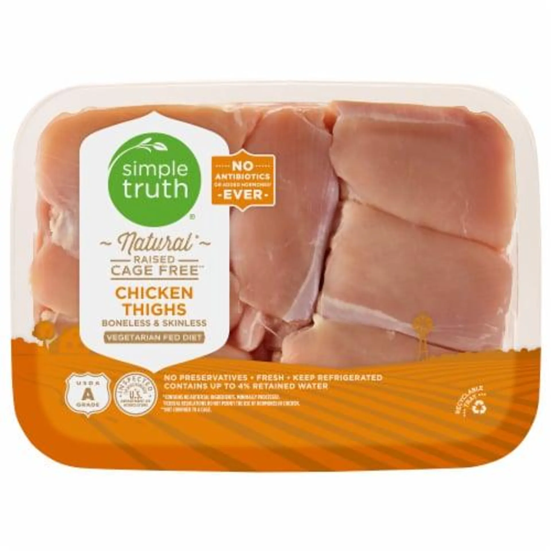 Simple Truth® All Natural Boneless Skinless Fresh Chicken Thighs