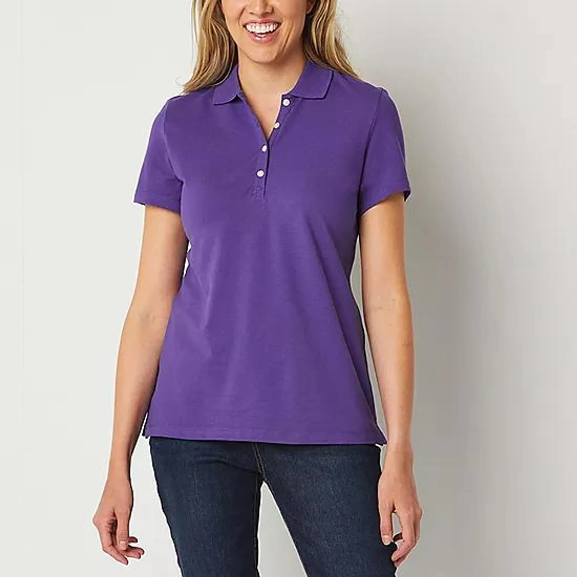 St. John's Bay Tall Womens Short Sleeve Polo Shirt