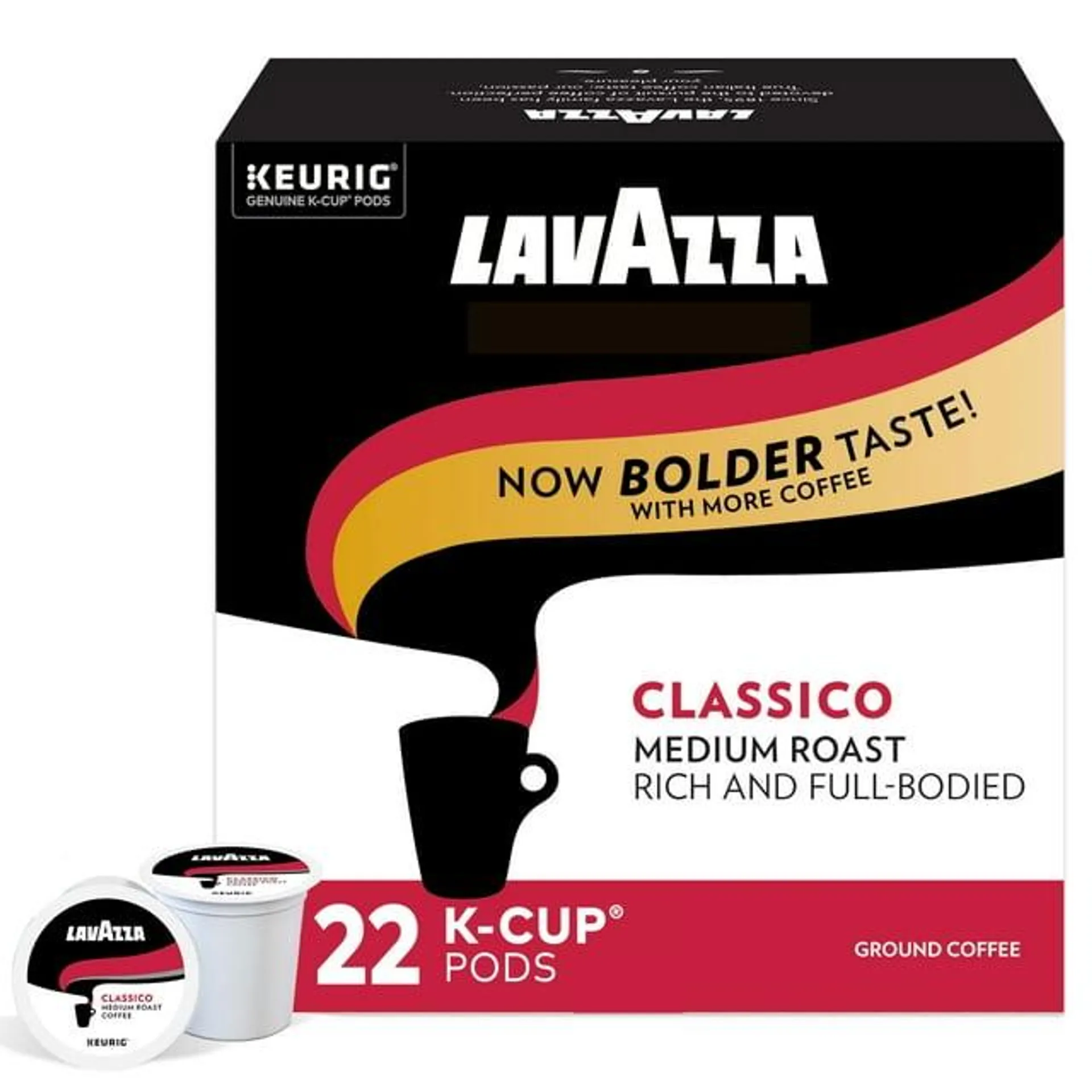 Lavazza Coffee, Classico Medium Roast K-Cup Coffee Pods, 22 Count