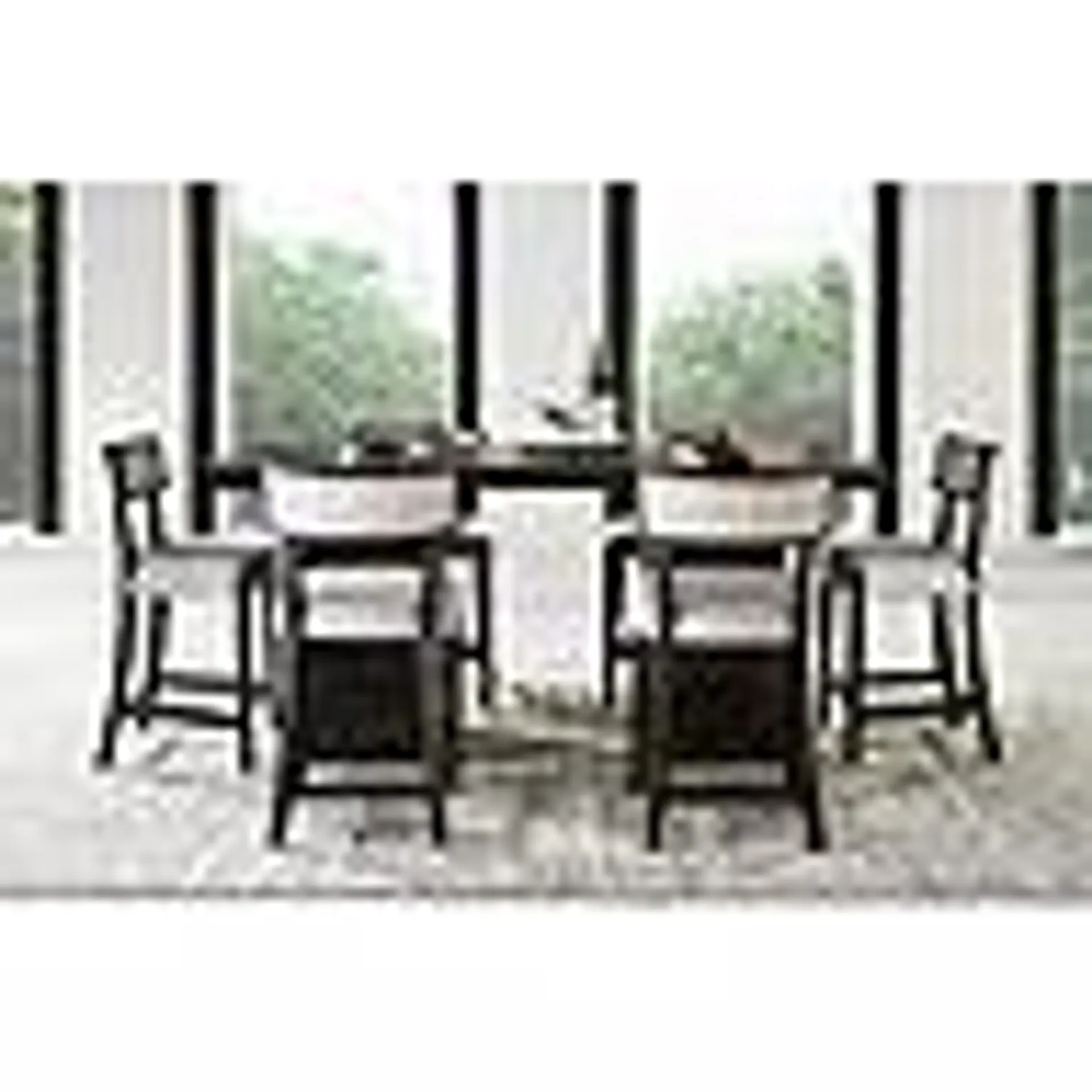 Anderson 7-Piece Counter Height Dining Set, Black with Cream Chairs