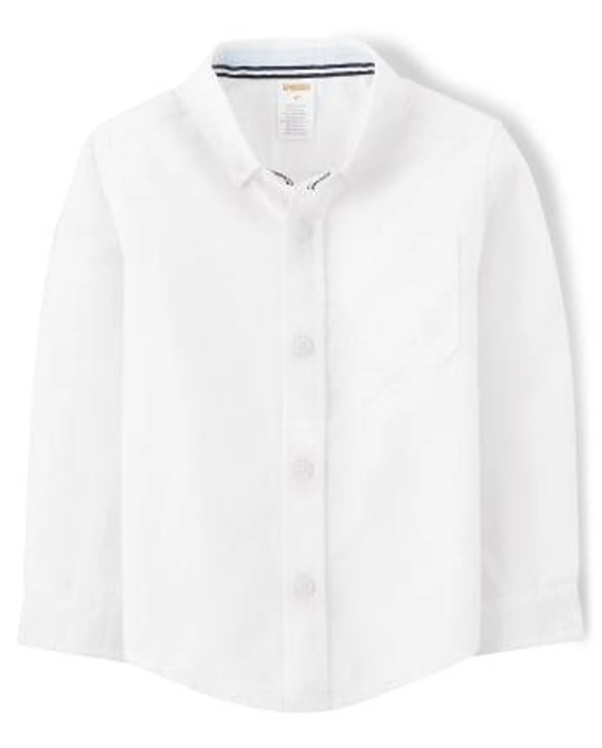 Camiseta Oxford con botones y resistente a las manchas y las arrugas para niños - Uniforme - white