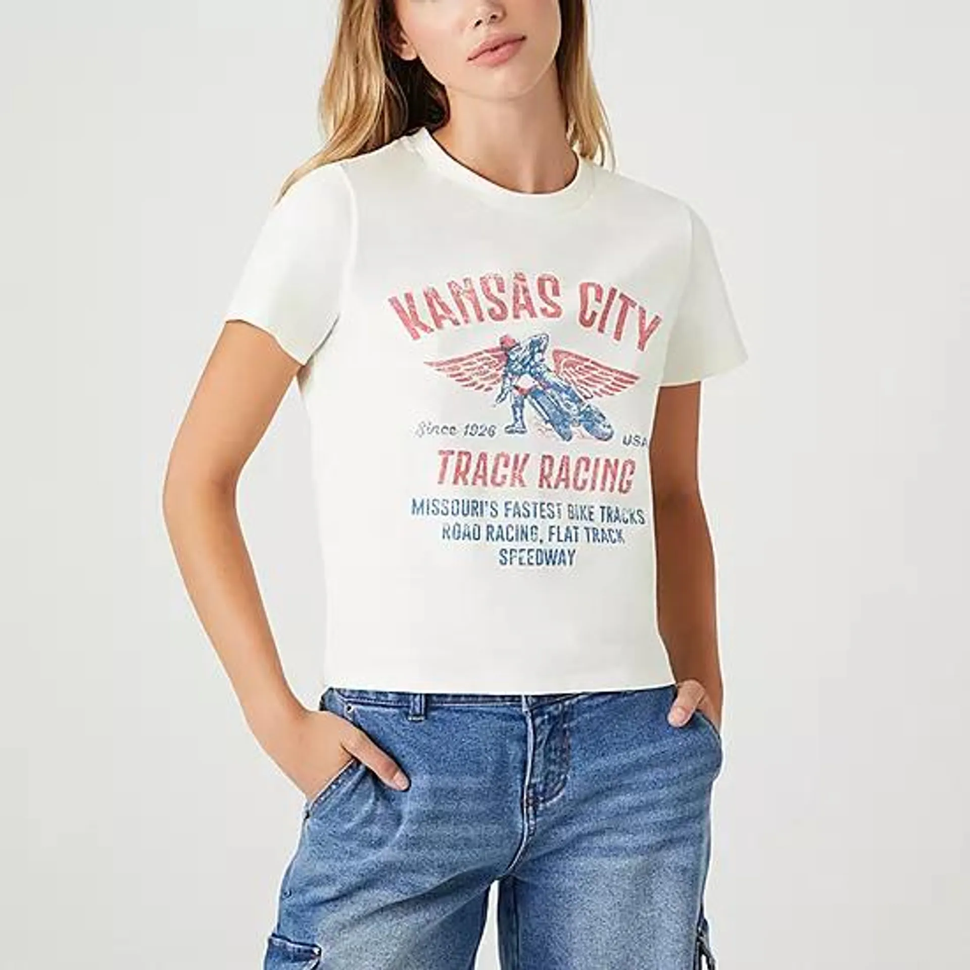 Forever 21 Kansas City Tee Womens Juniors Crew Neck Short Sleeve T-Shirt