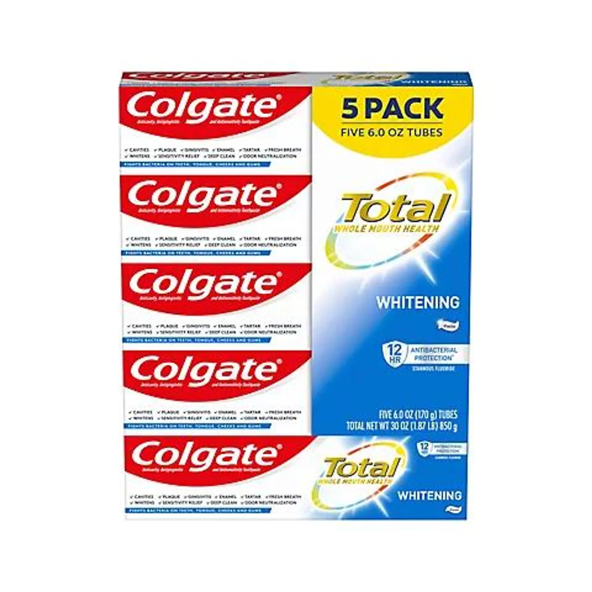 Colgate Total Whitening Toothpaste, 5 pk./6 oz.