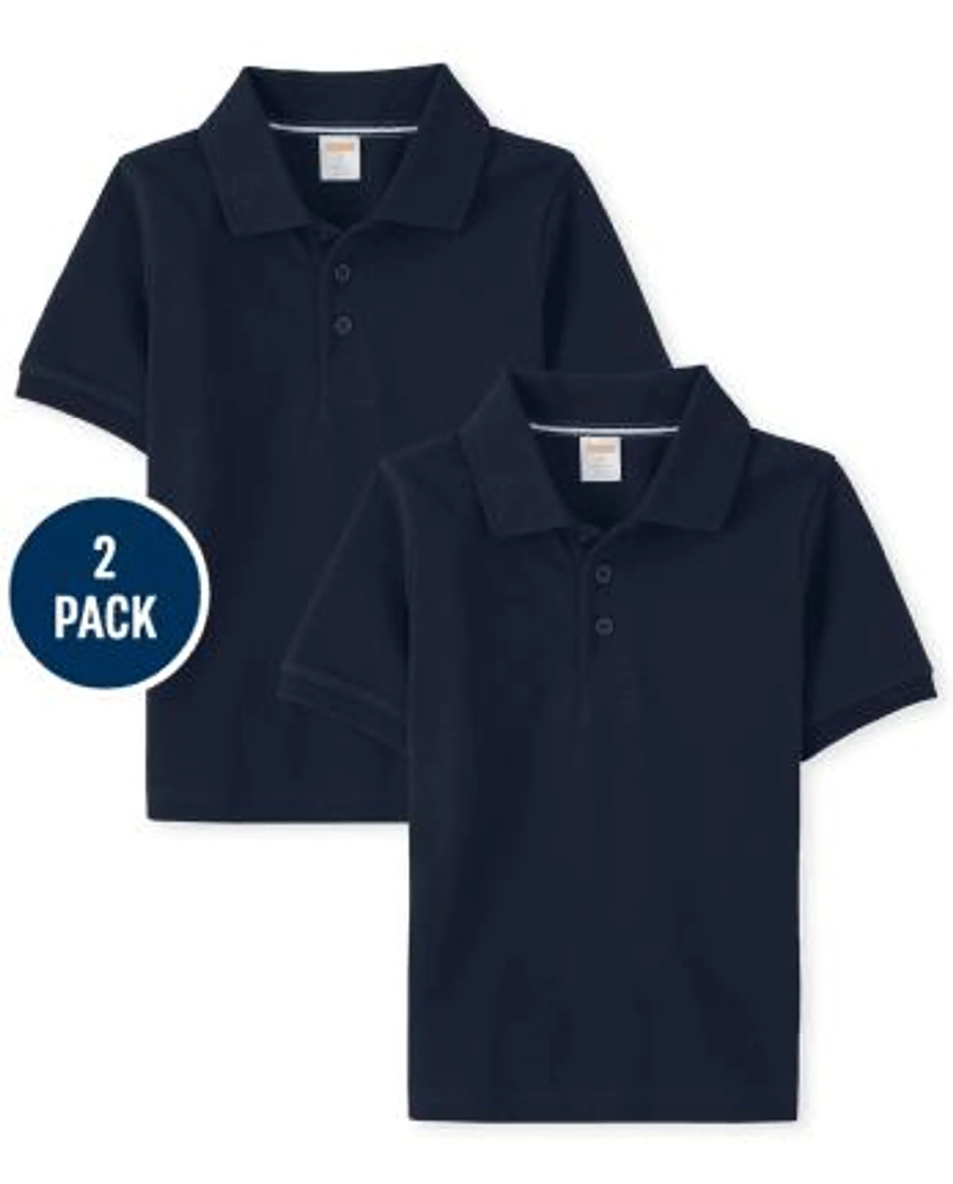 Boys Stain Resistant Polo 2-Pack - Uniform - navy slate