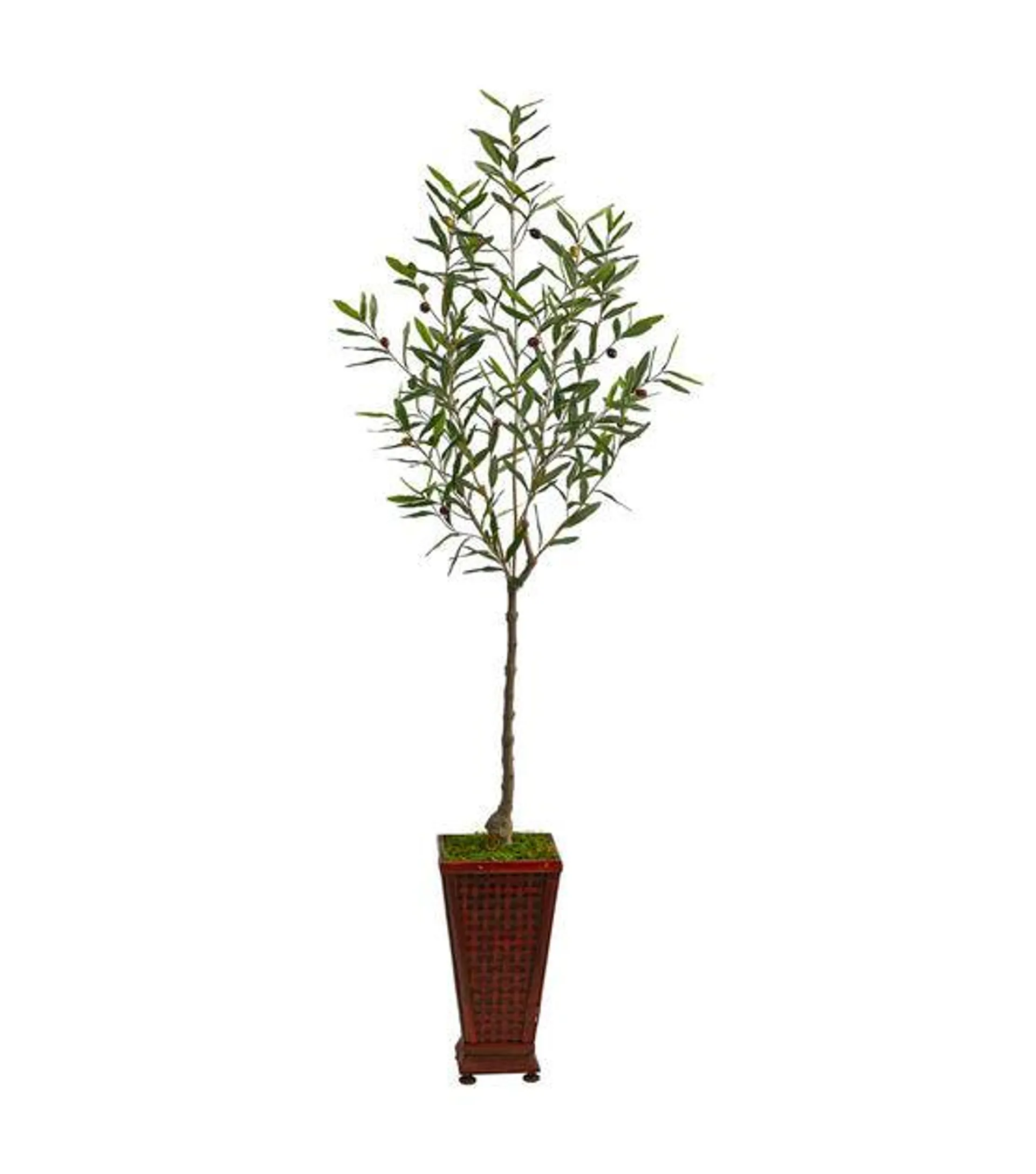 Nearly Natural 69" Olive Artificial Tree in Decorative Planter