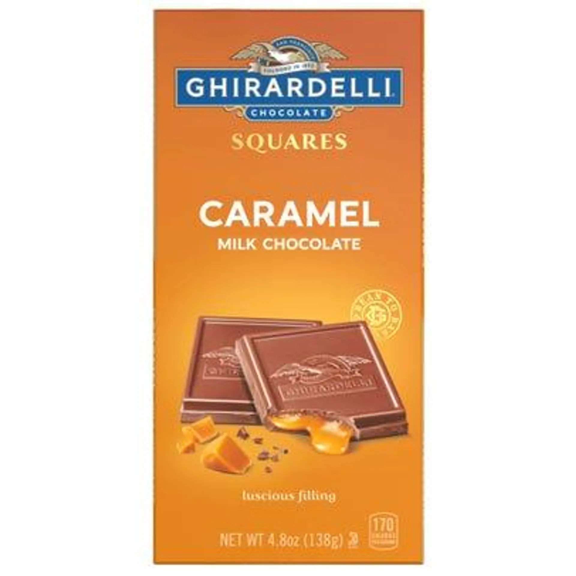 Ghirardelli Caramel Milk Chocolate Squares Bar - 4.8 oz