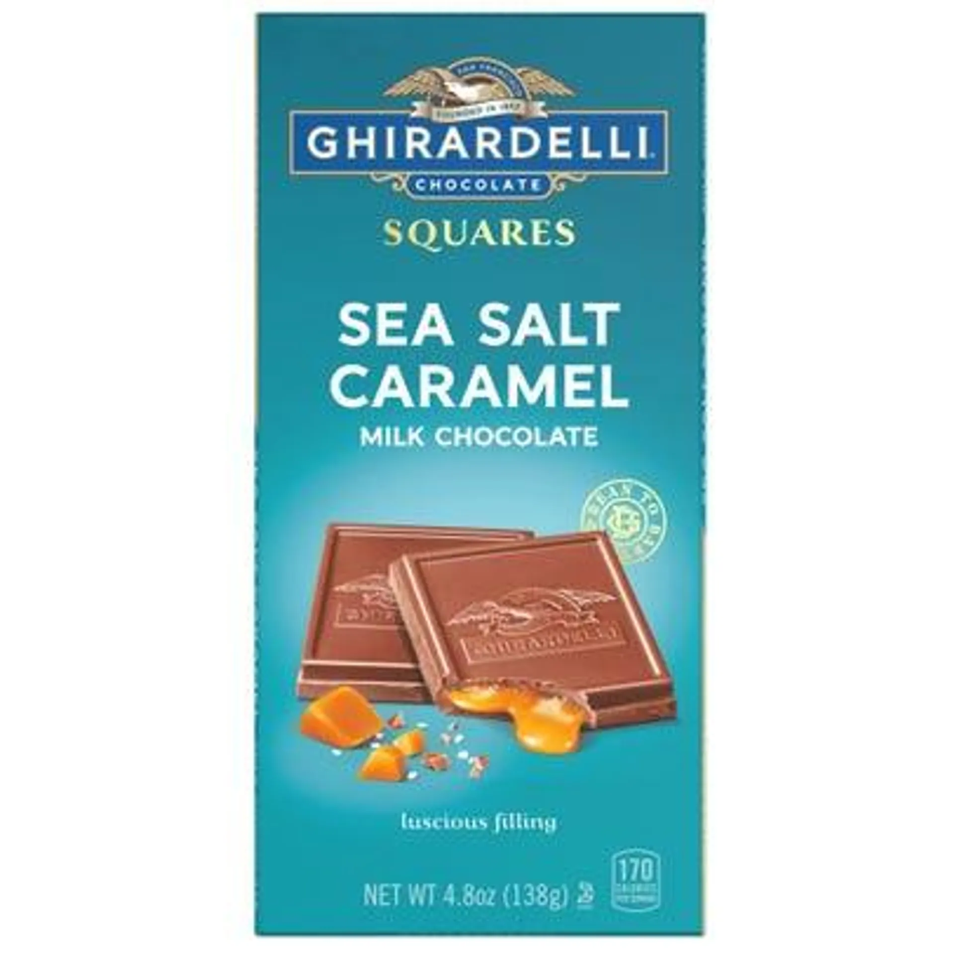 Ghirardelli Sea Salt Caramel Milk Chocolate Squares Bar - 4.8 oz