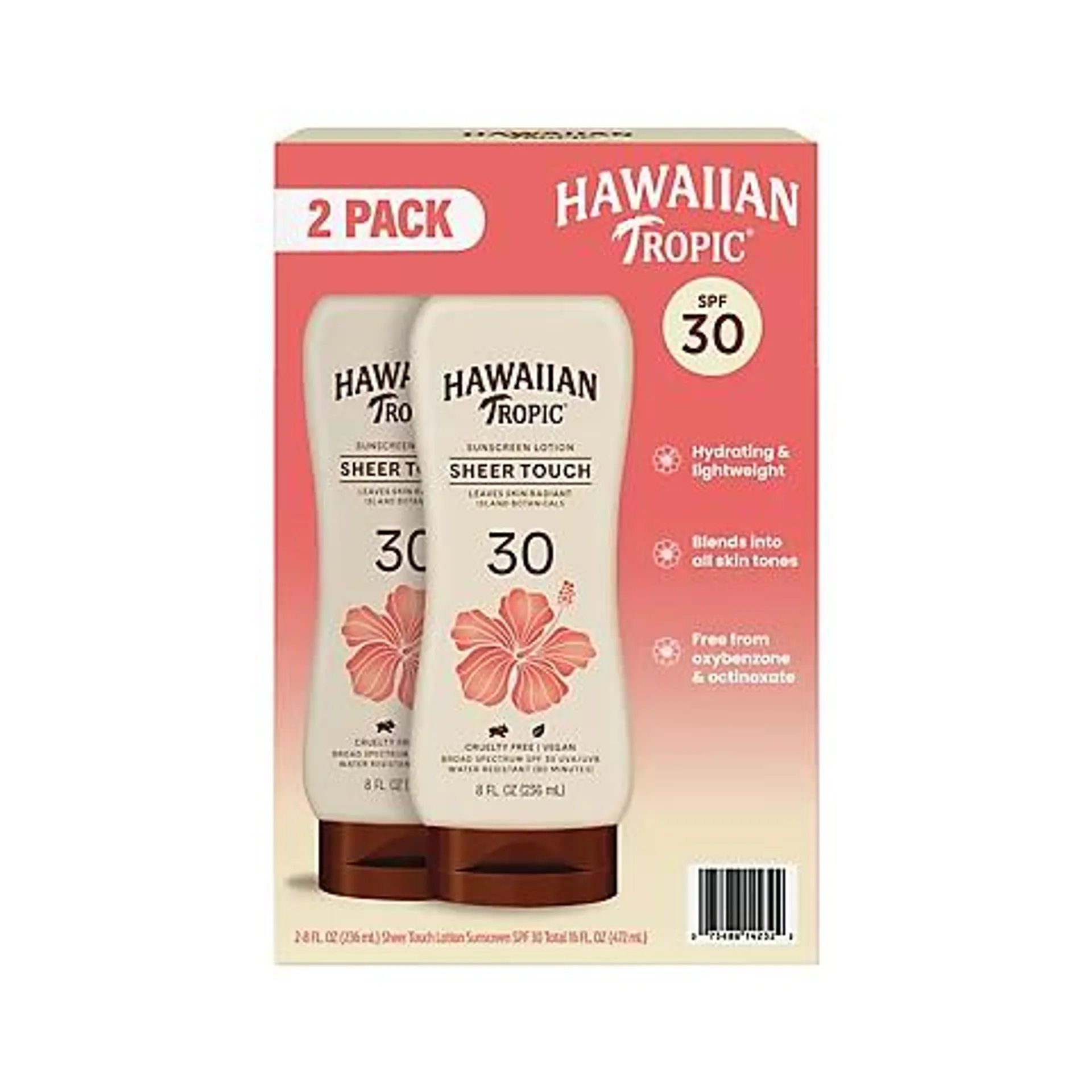 Hawaiian Tropic Sheer Touch Lotion SPF 30, 2 pk./8 oz.