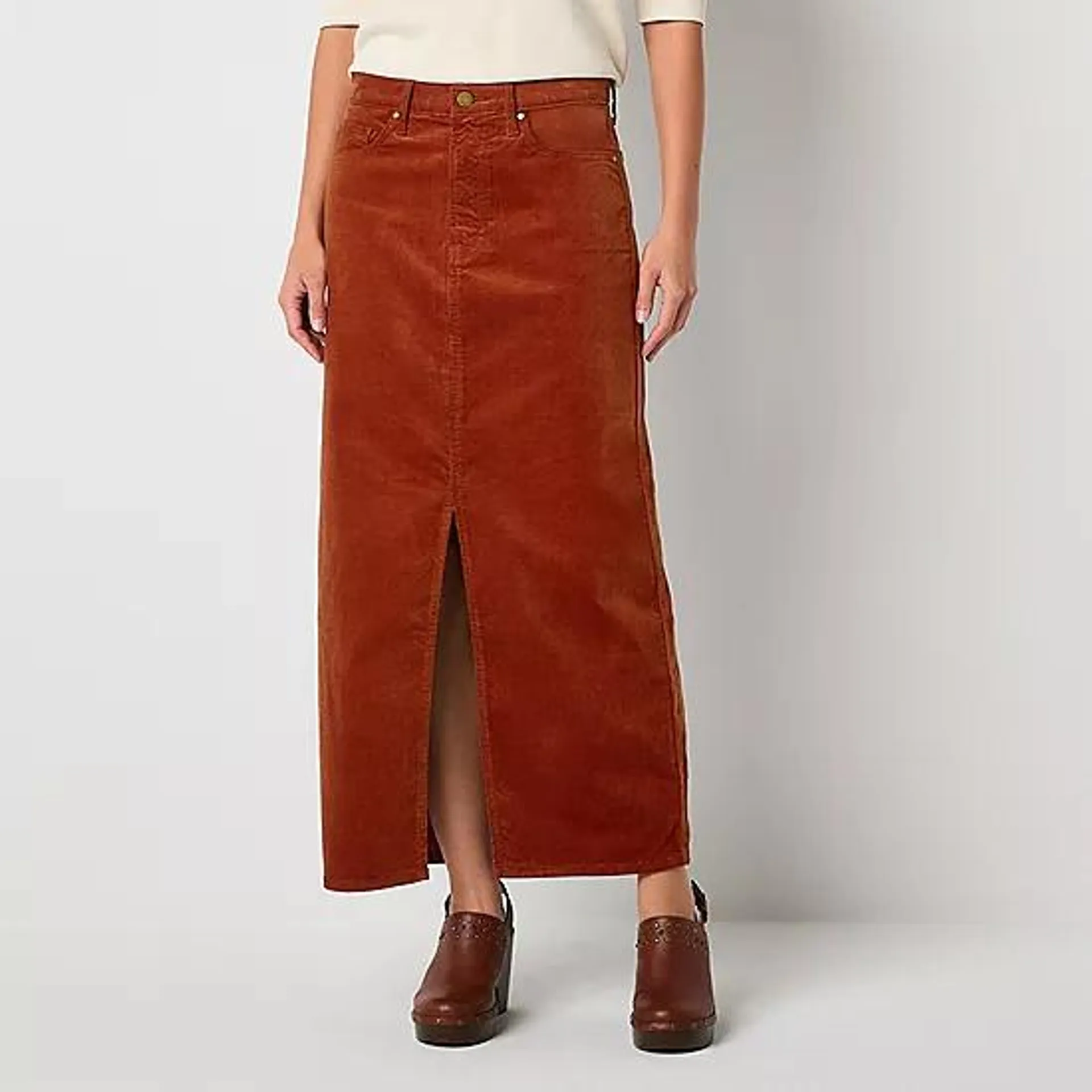 a.n.a Corduroy Womens High Rise Maxi Skirt