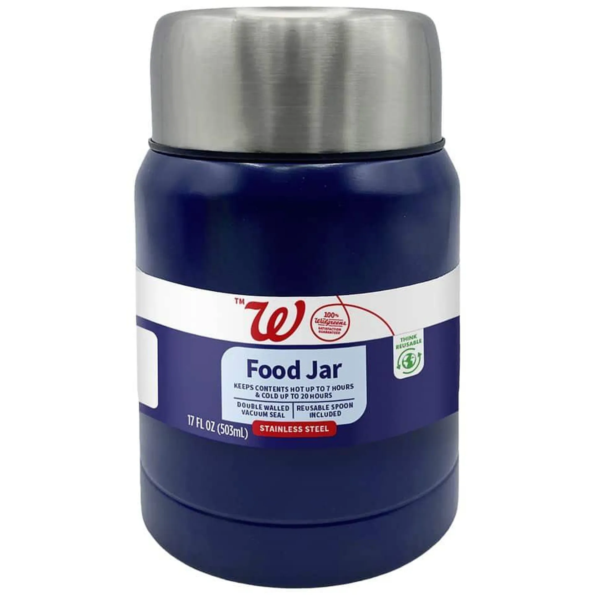 Walgreens Stainless Steel Double Wall Food Jar, 1.0 ea