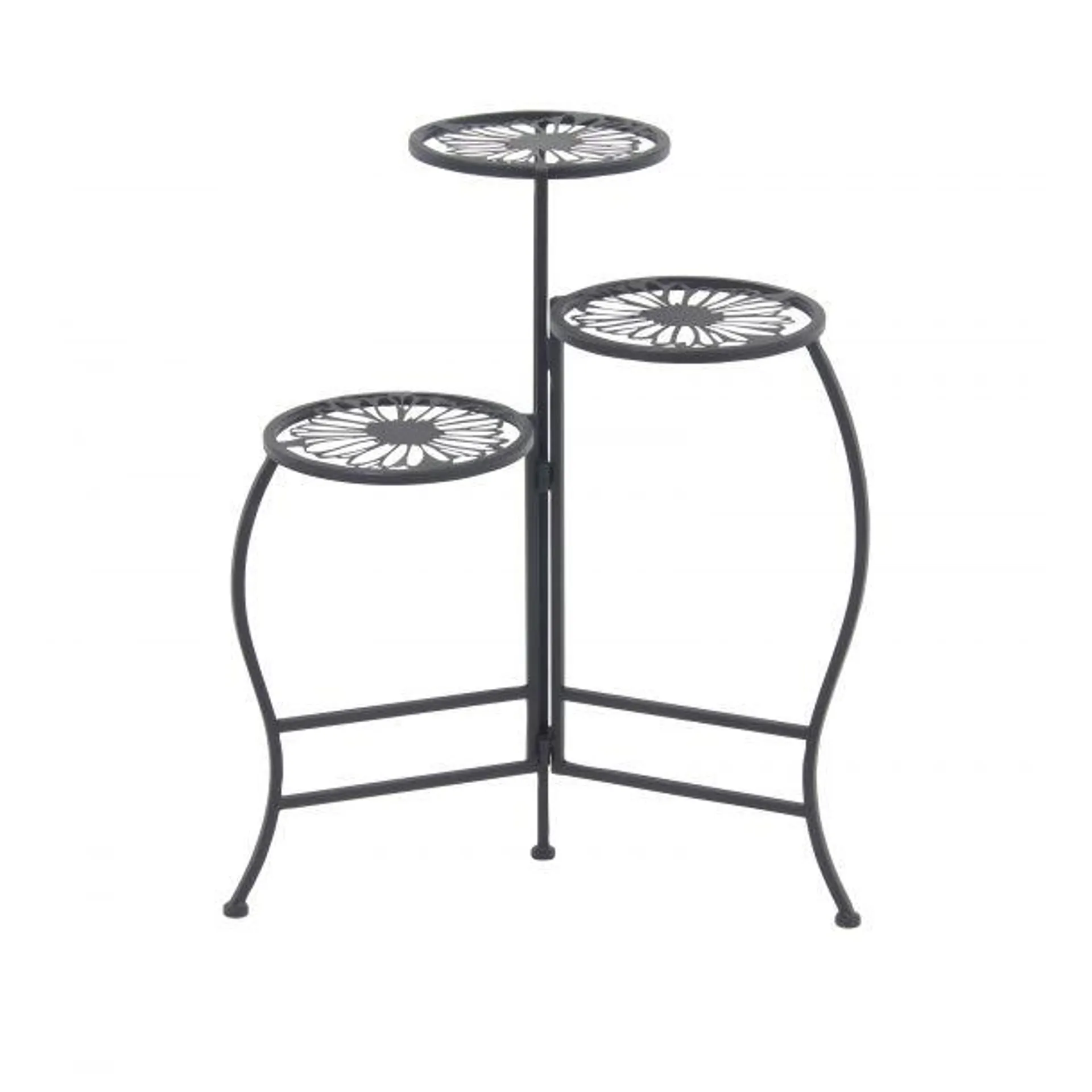 Set of 3 Black Metal Traditional Plantstand, 21" x 24"