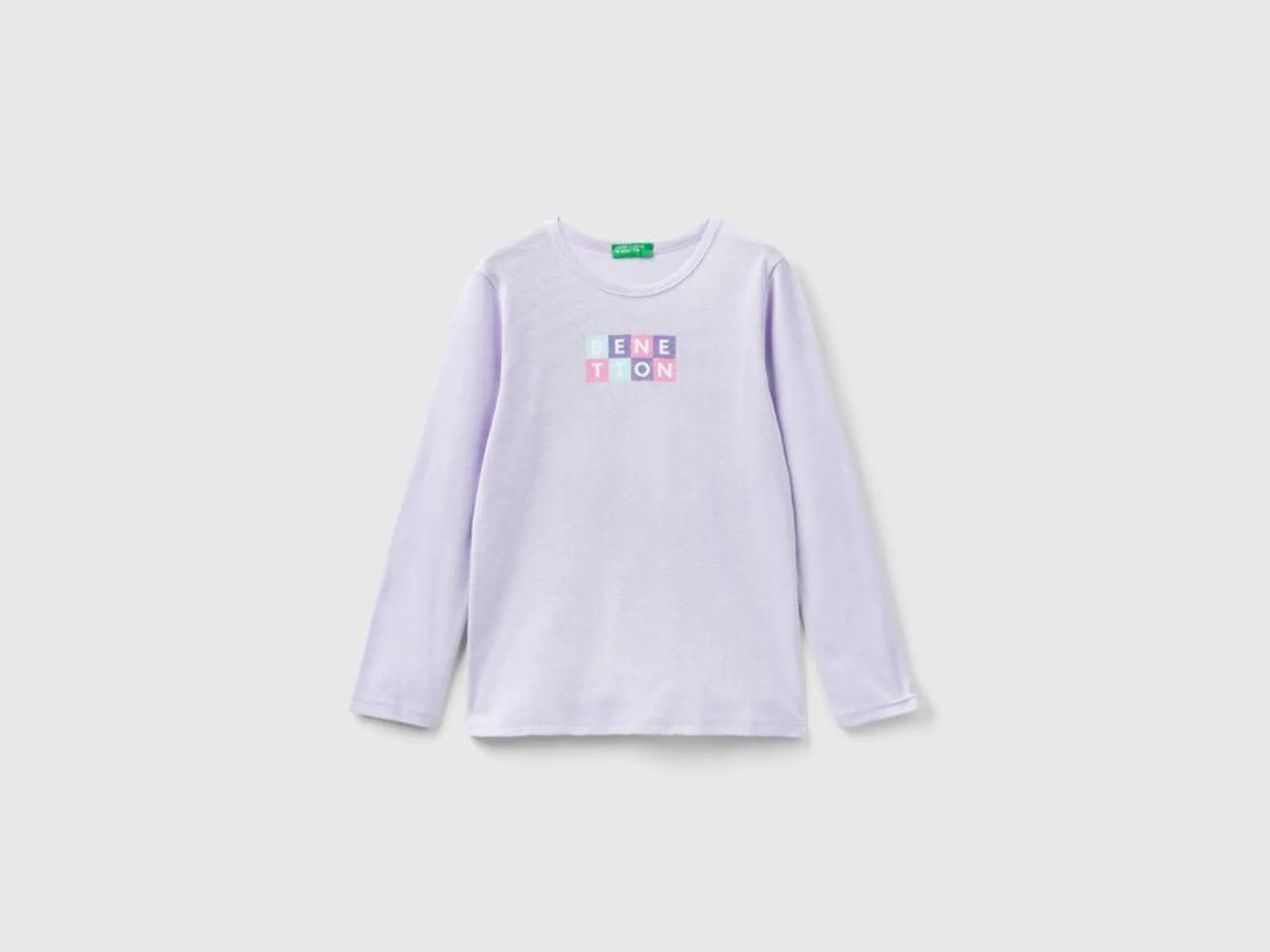 Camiseta de manga larga con estampado de glitter