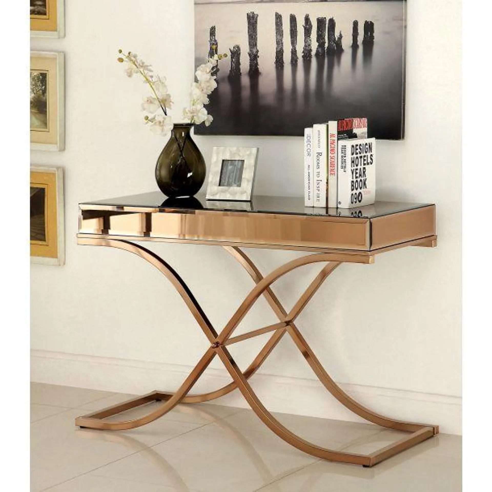 Sundance Sofa Table with Curved X-shape Frame by Furniture of America