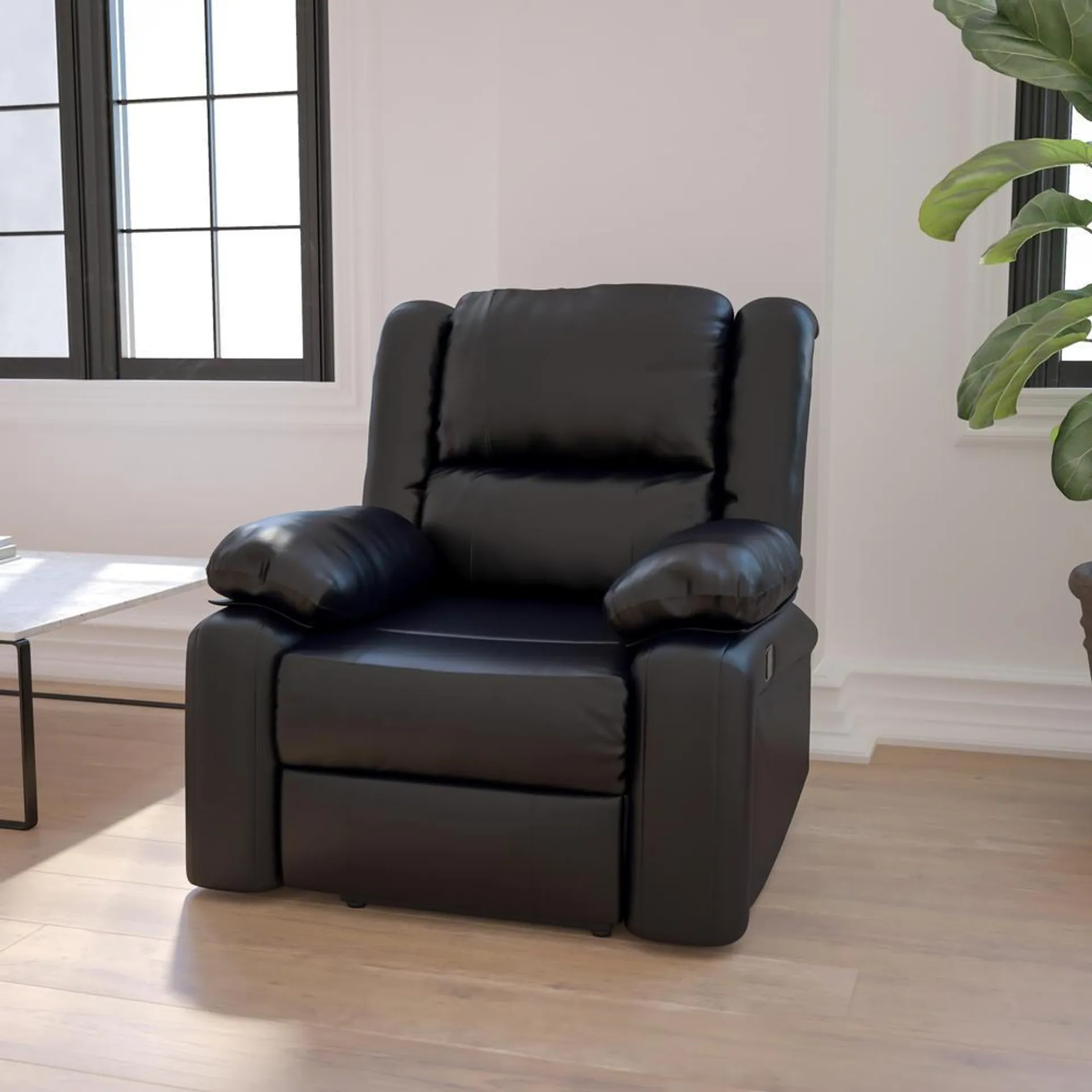 Emma and Oliver Black LeatherSoft Recliner