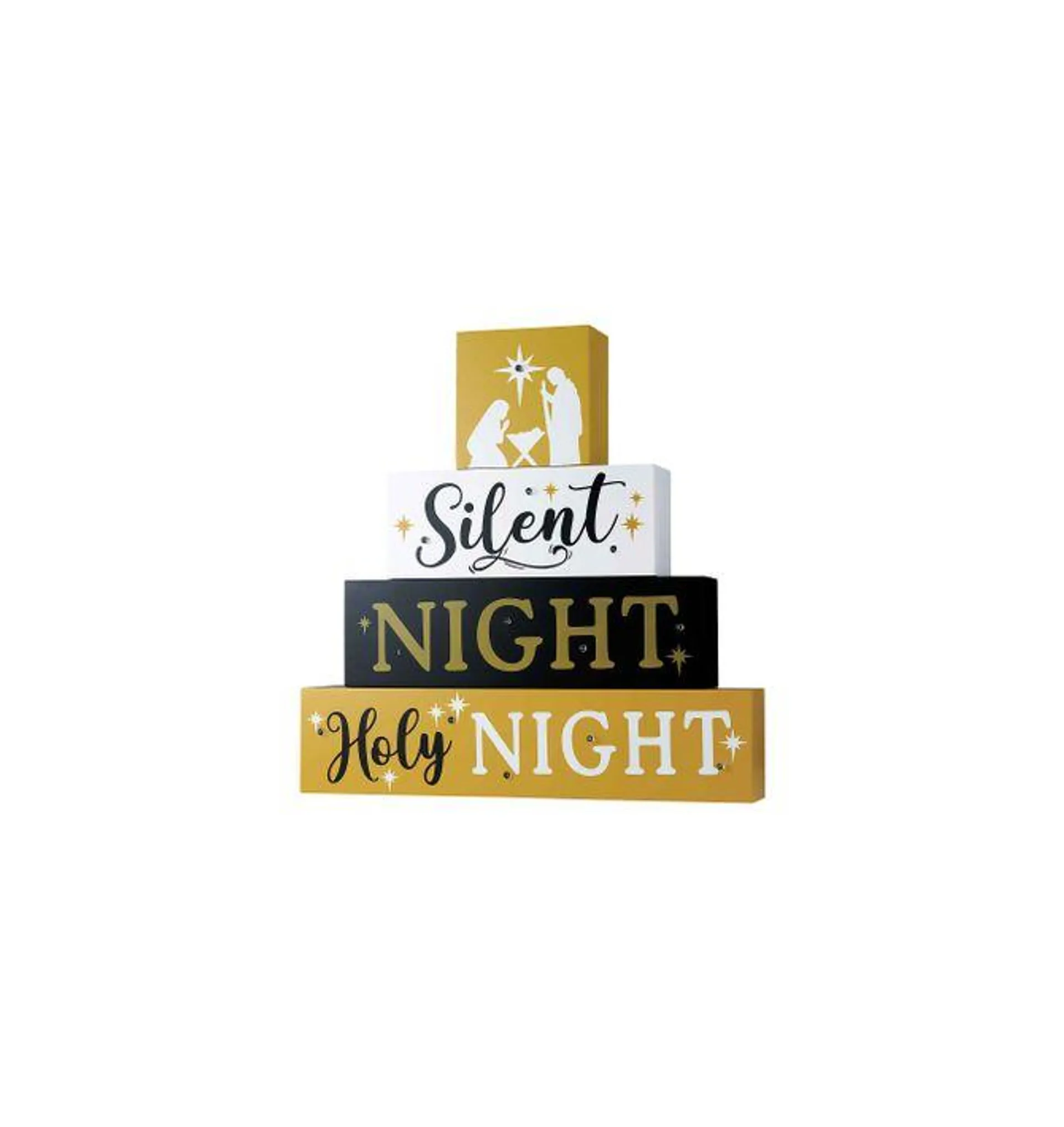 Wooden Silent Night Light Up Sign