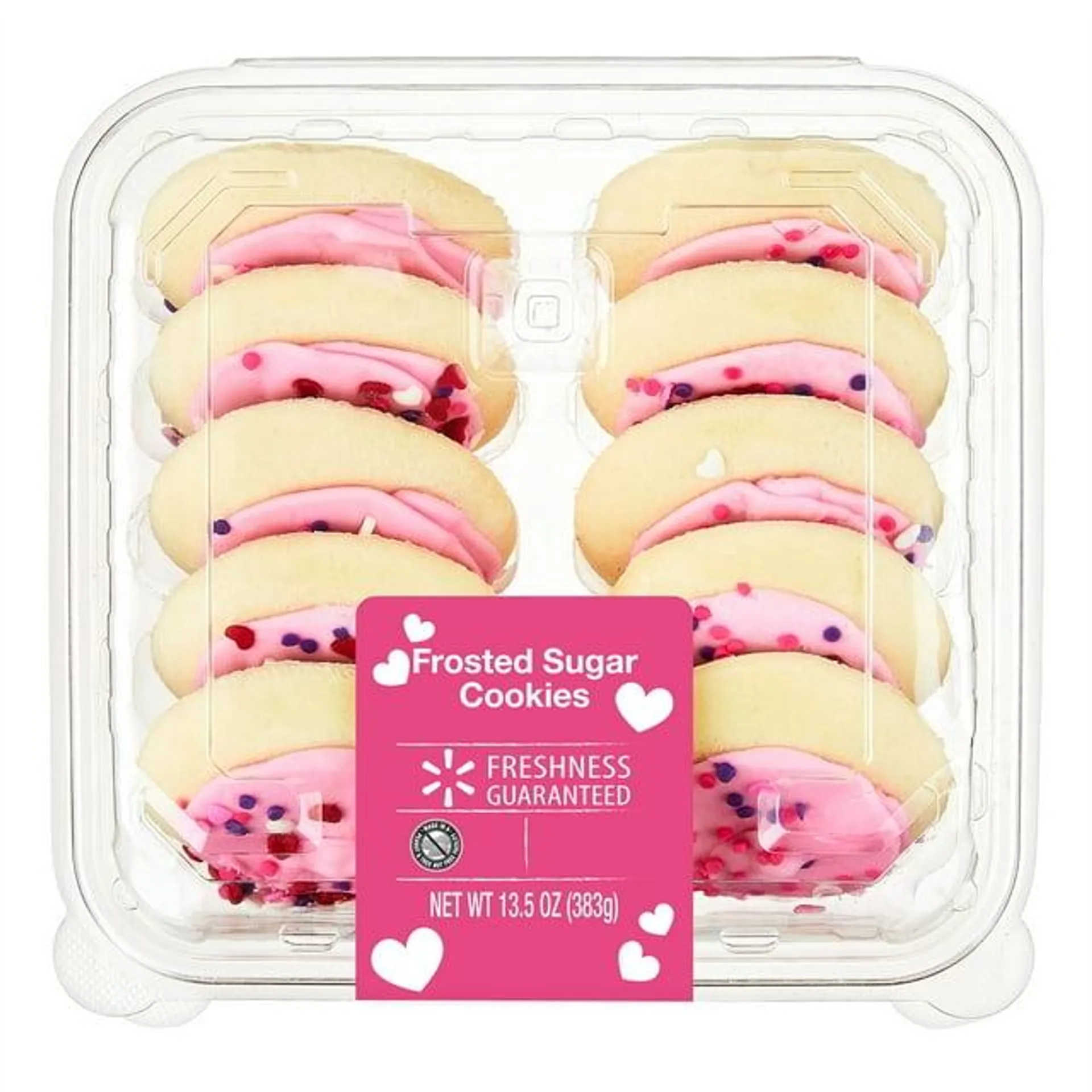 Freshness Guaranteed Pink Frosted Sugar Cookies, Baked, 13.5 oz, 10 Count