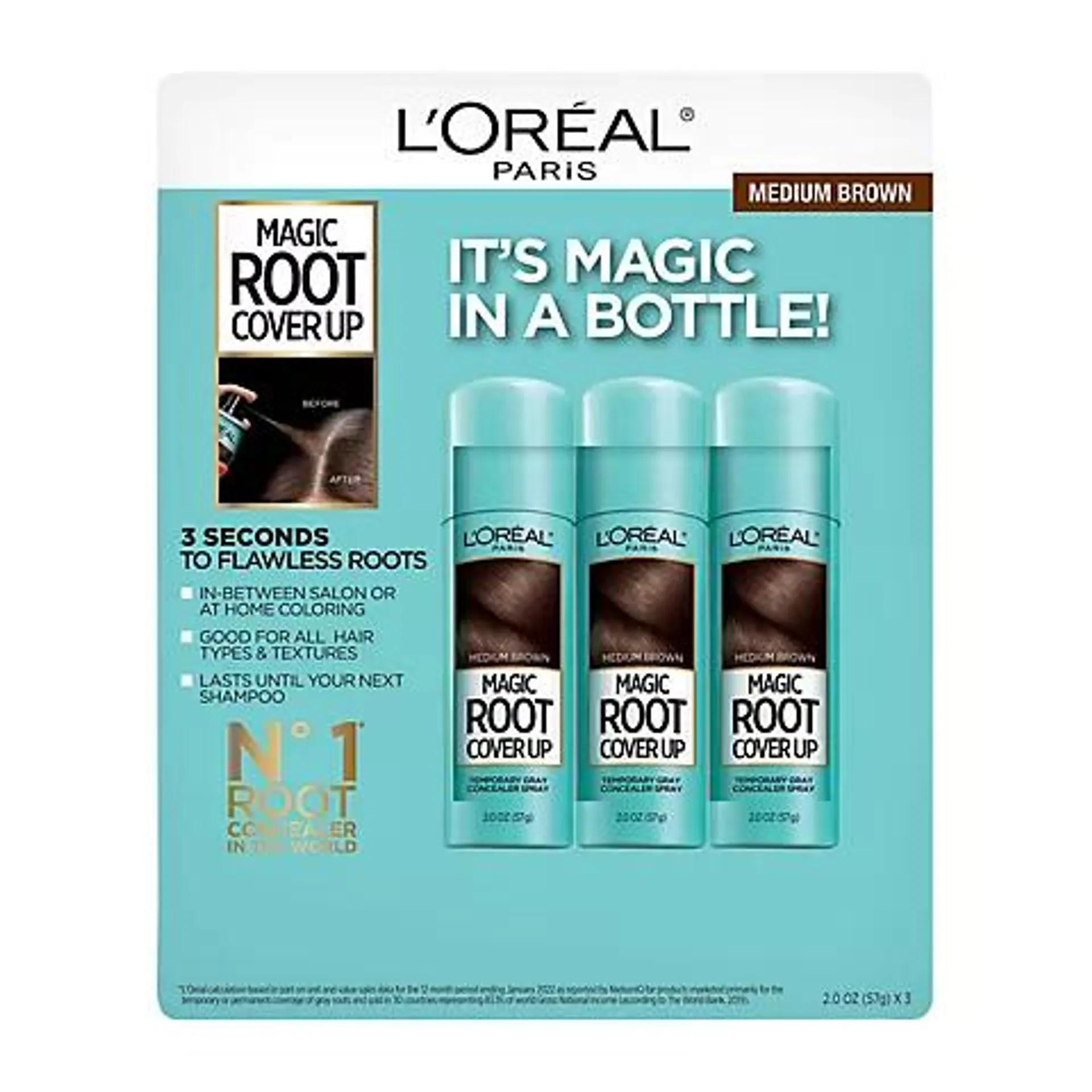 L'Oreal Paris Root Cover Up Kit, 3 pk./2.0 oz.