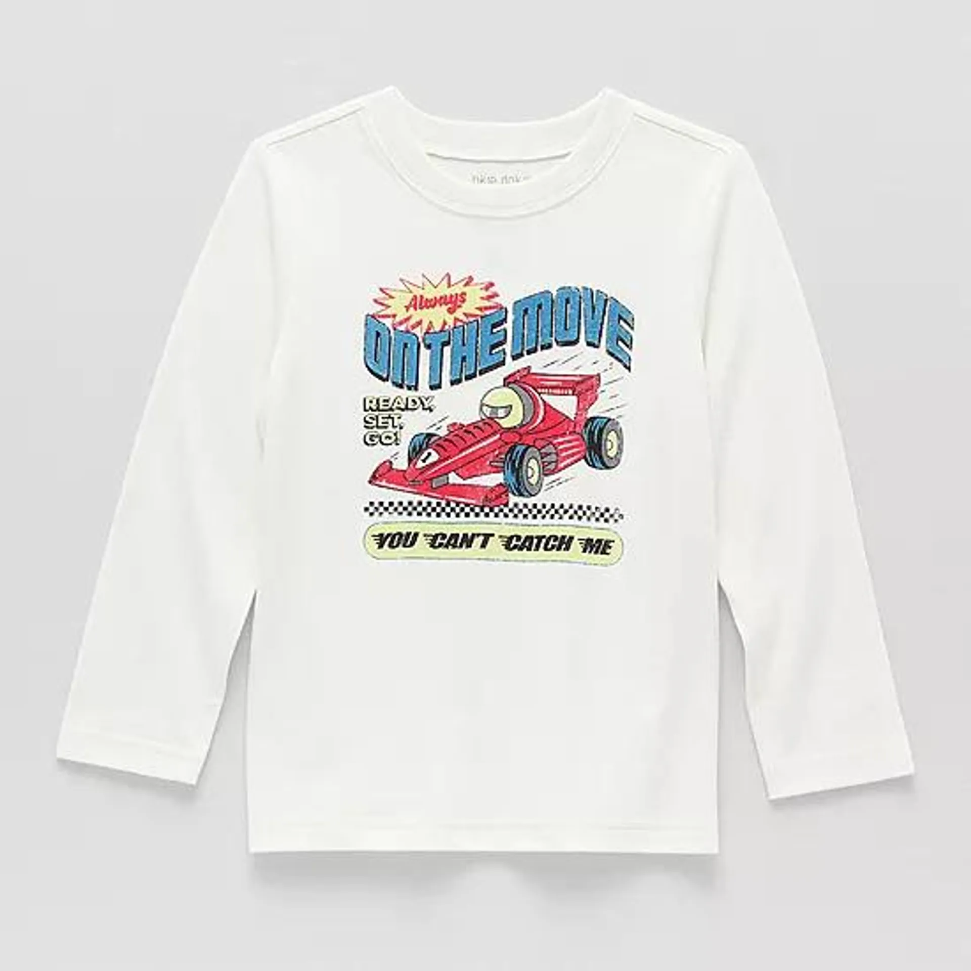 Okie Dokie Toddler & Little Boys Crew Neck Long Sleeve Graphic T-Shirt