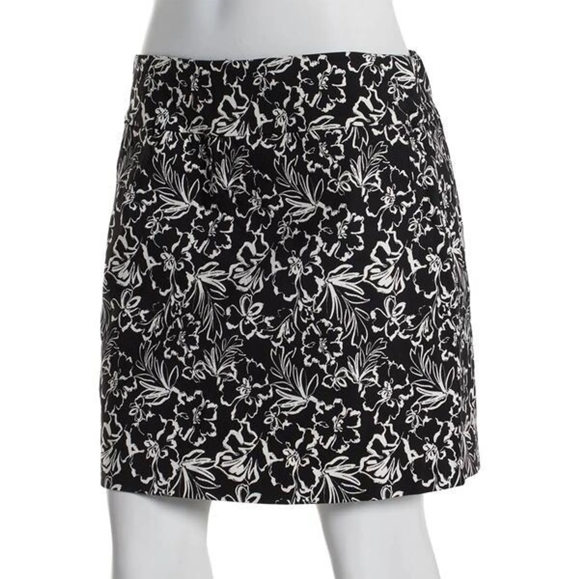 Womens Zac & Rachel Pull On Floral Millennium Skort - Black/White