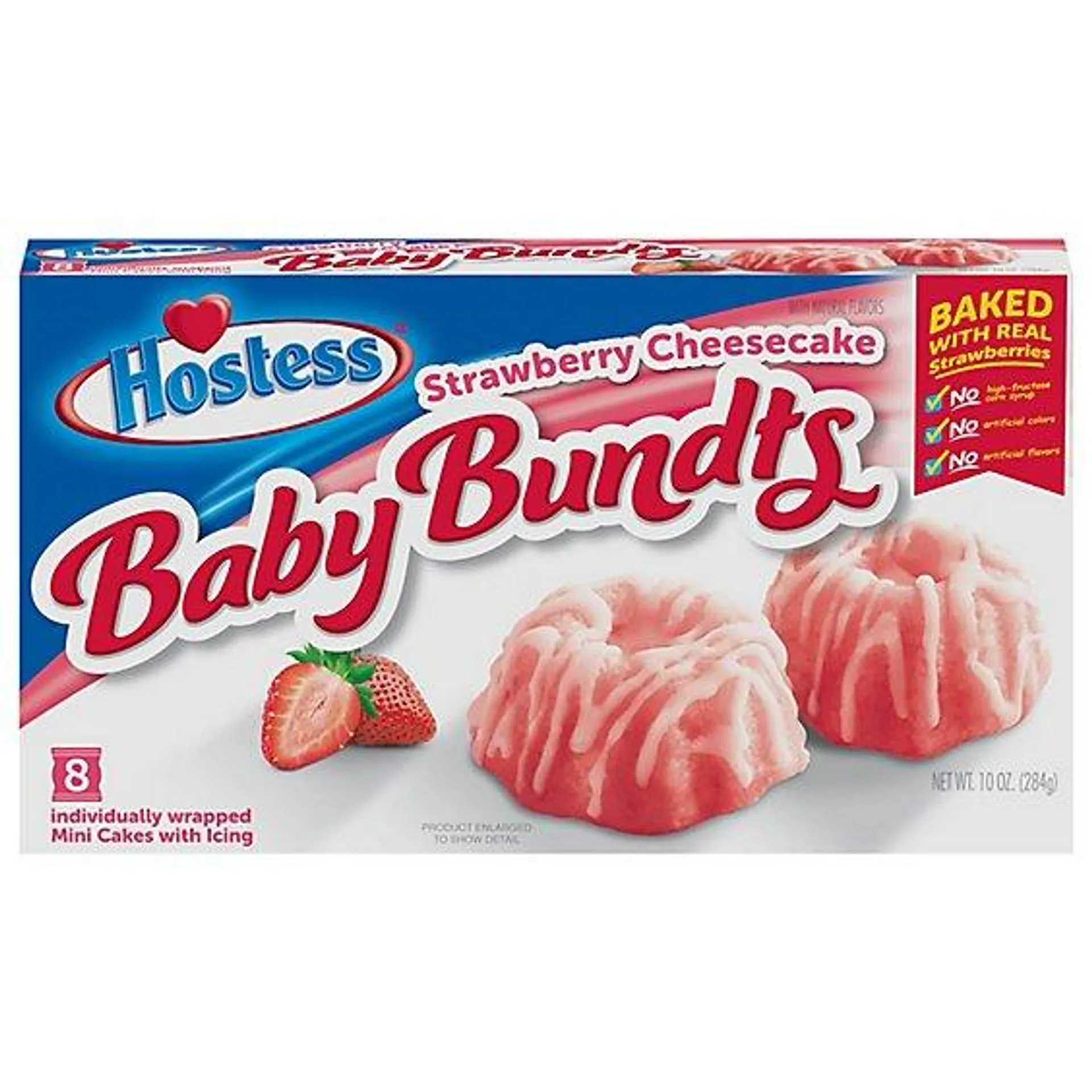 Hostess Baby Bundts Strawberry Cheesecake Cakes 8 Count 10 Oz - 10 OZ