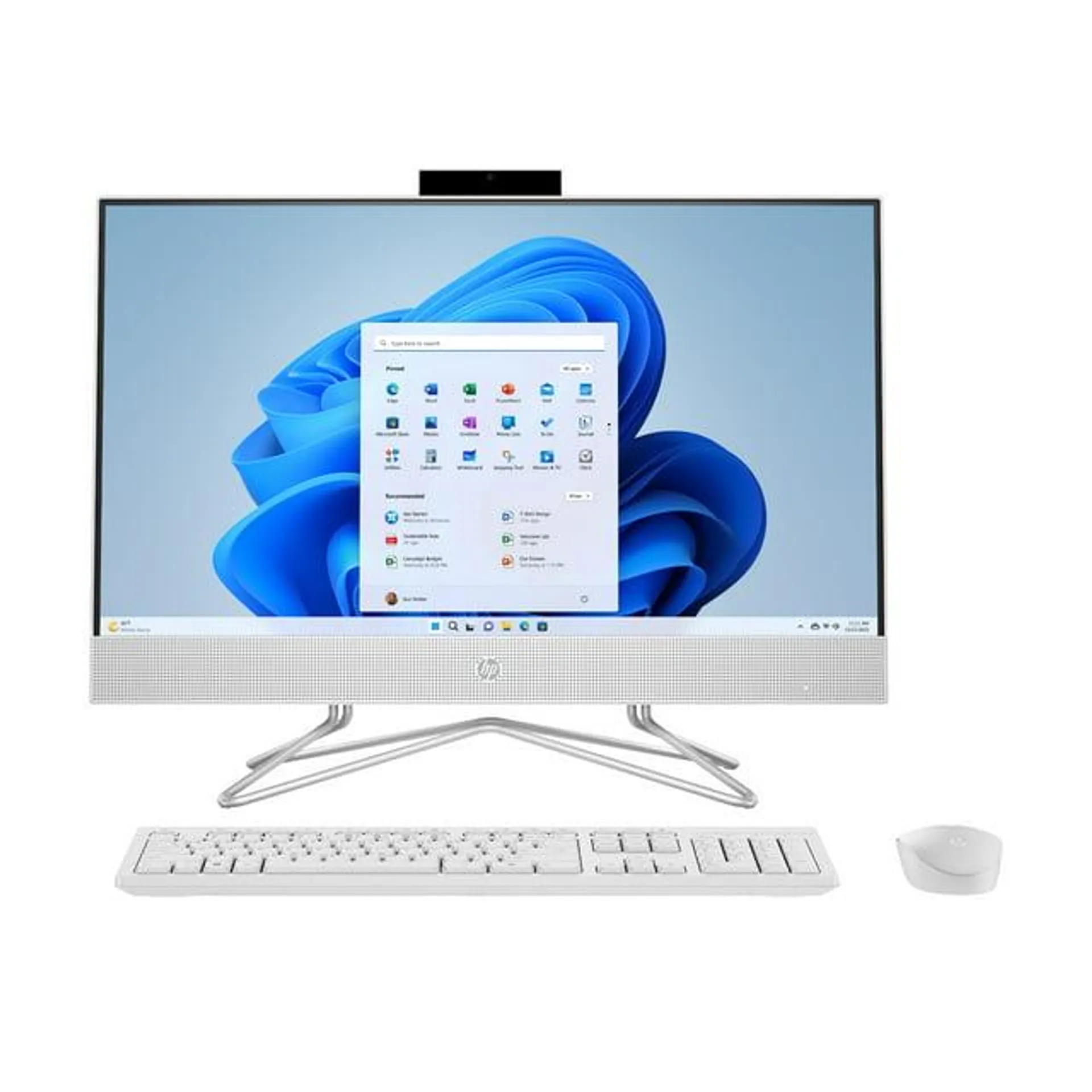 HP 23.8" Touch FHD All-in-One PC, Intel Core i3-1115G4, 8GB SDRAM, 256GB SSD, Snow White, Windows 11 Home, 24-df1053w