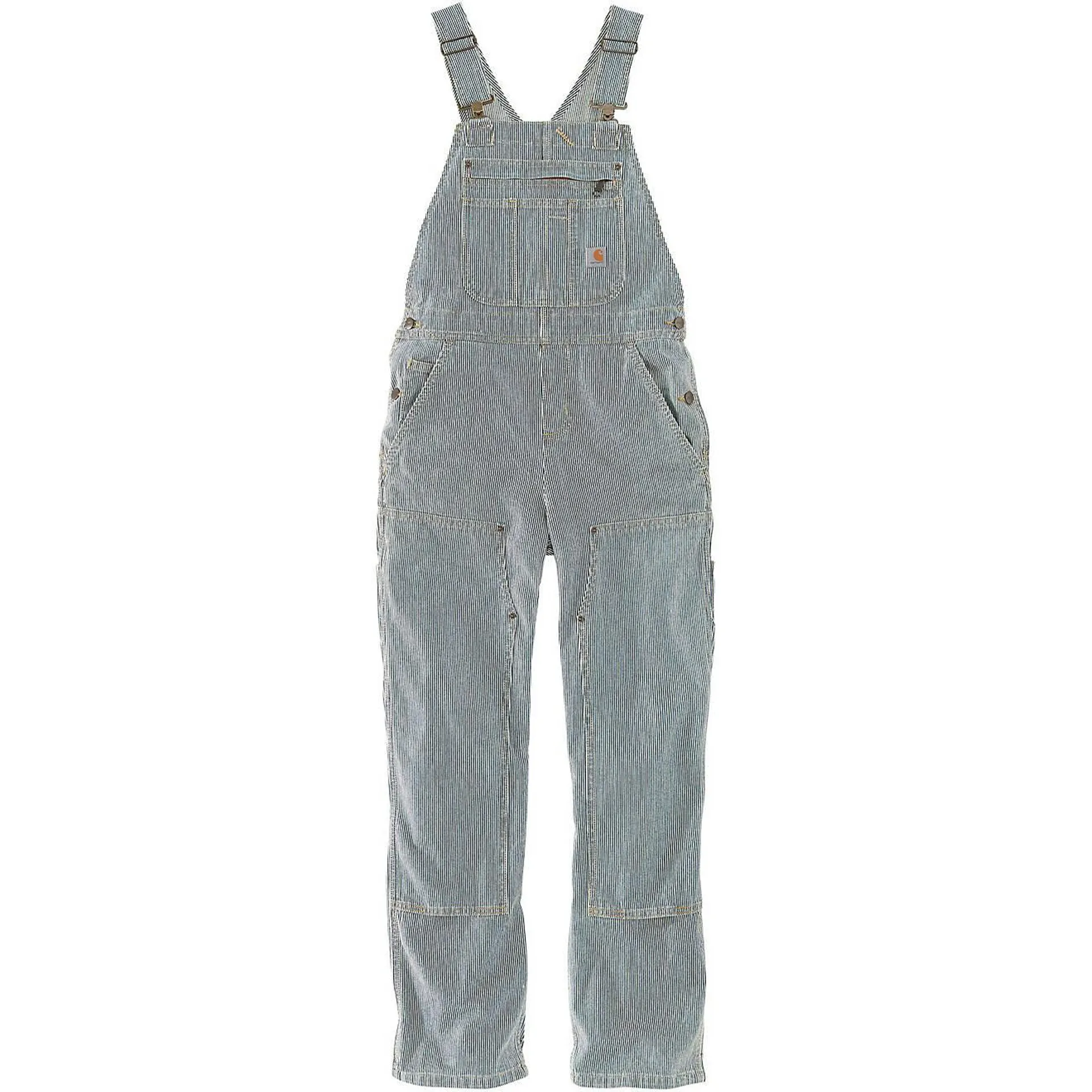 Carhartt Women's Relaxed Fit Denim Railroad Striped Bib Overall