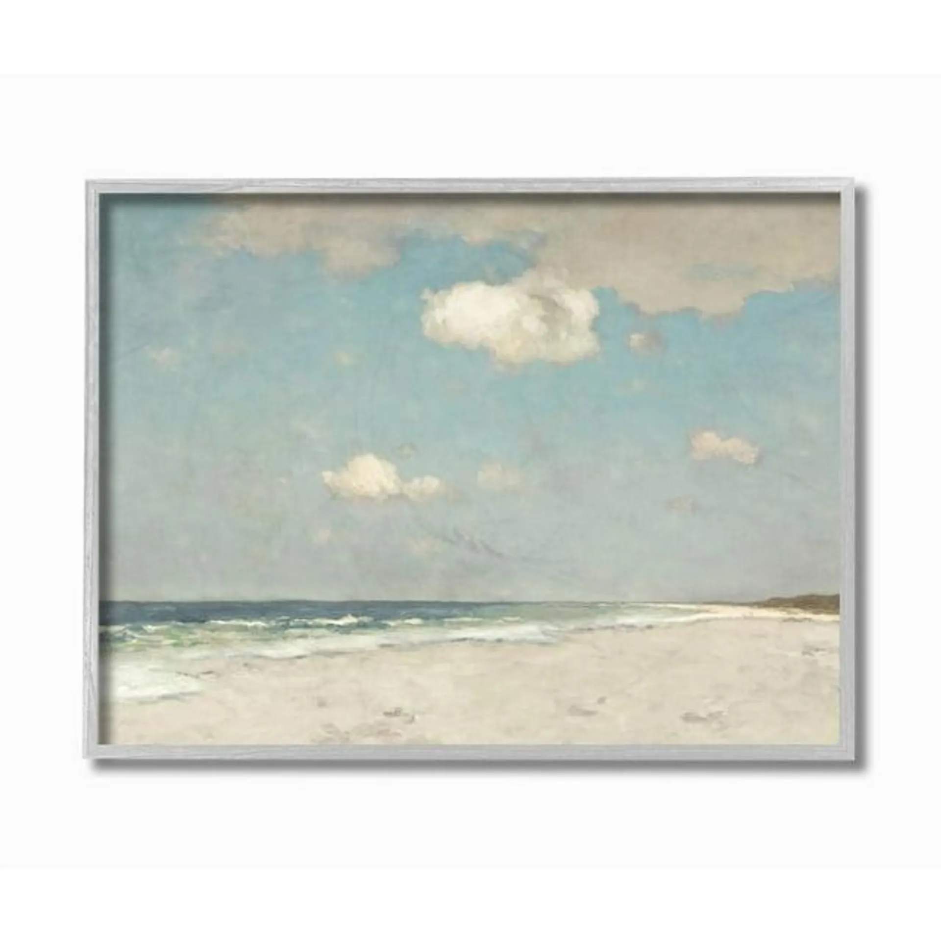 Stupell Industries Beach Landscape Neutral Blue Painting Framed Wall Art by Christy McKee