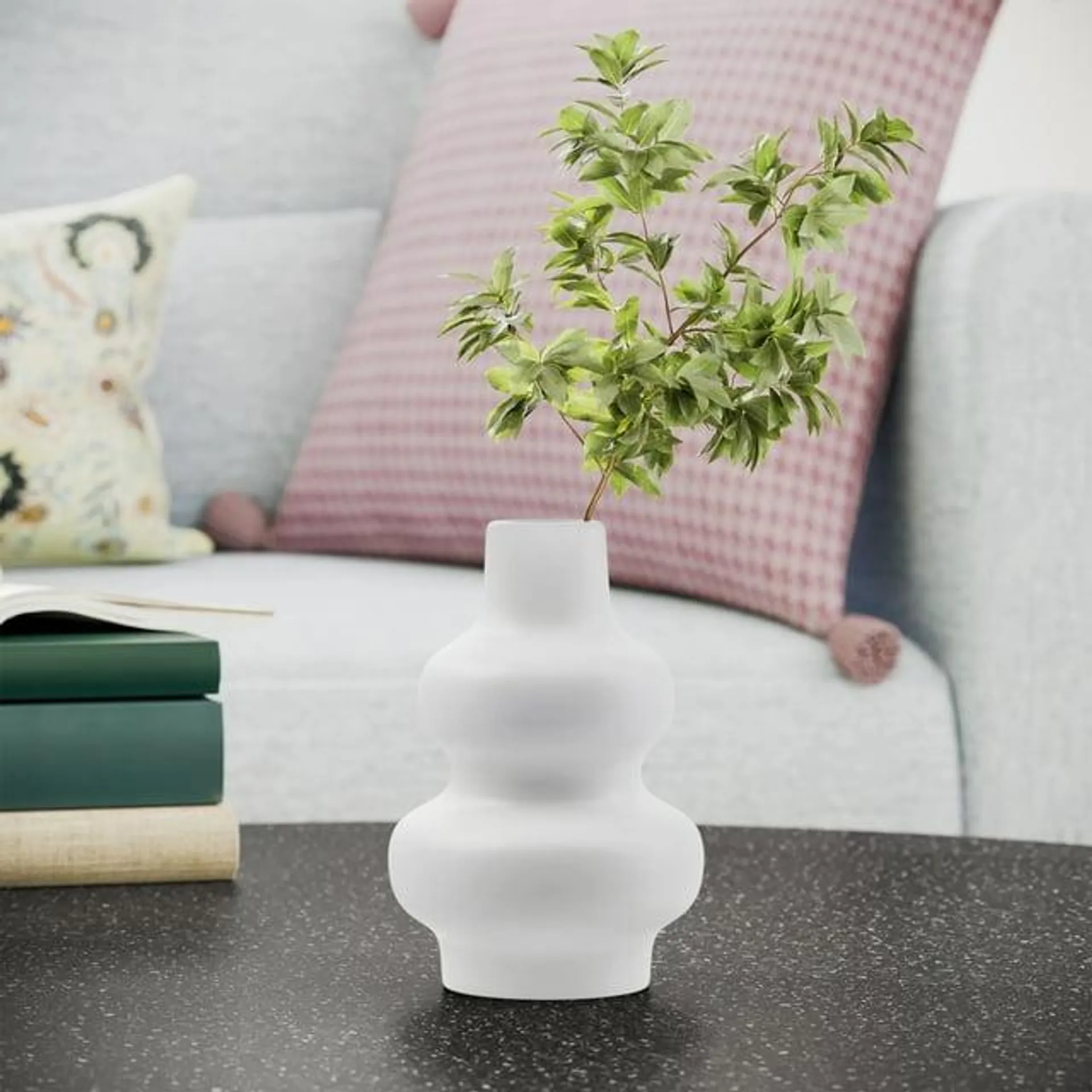 Beautiful 7" Ceramic Bubble Vase by Drew Barrymore, Crème