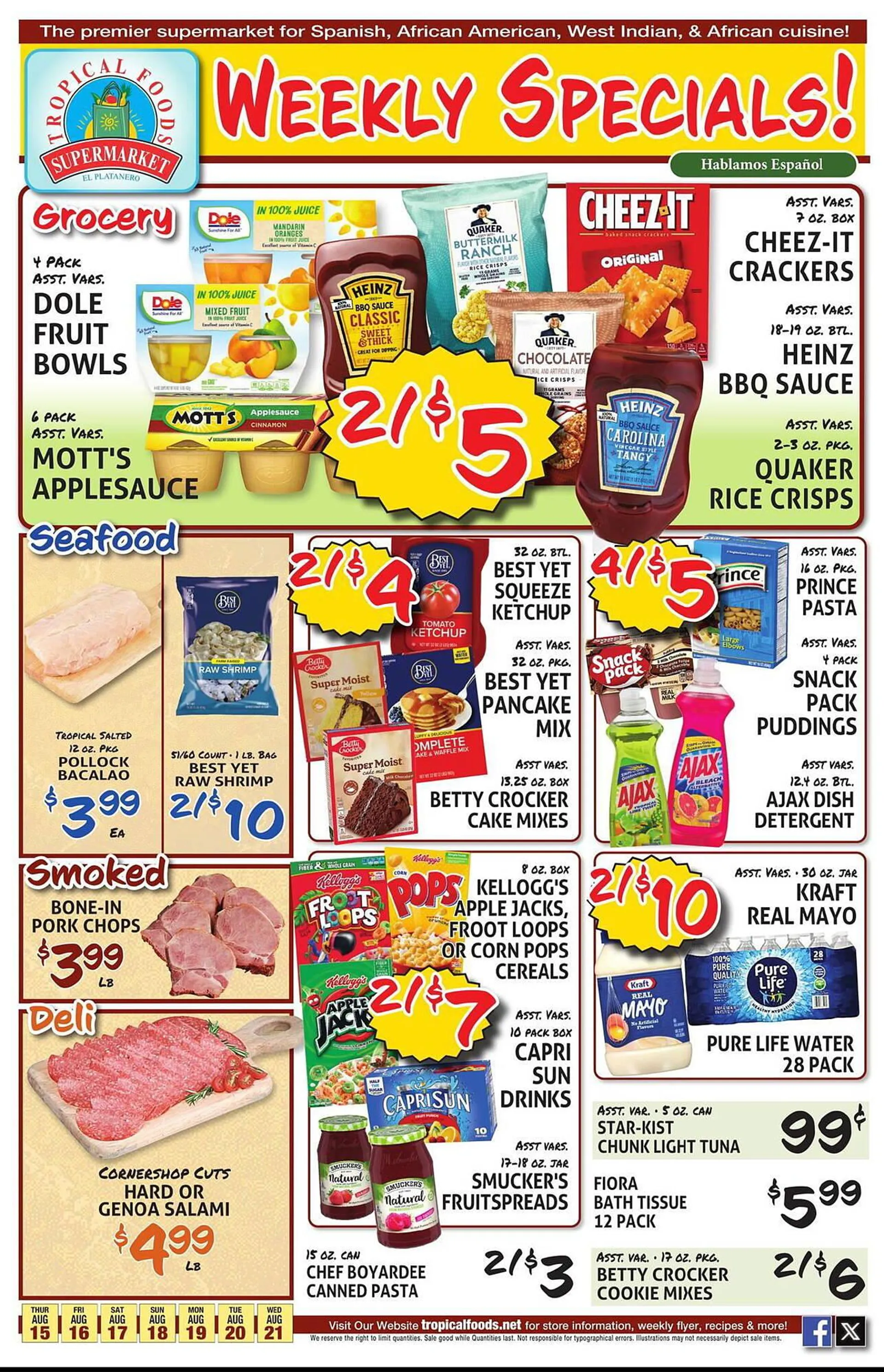 Tropical Foods Supermarket Weekly Ad - 1