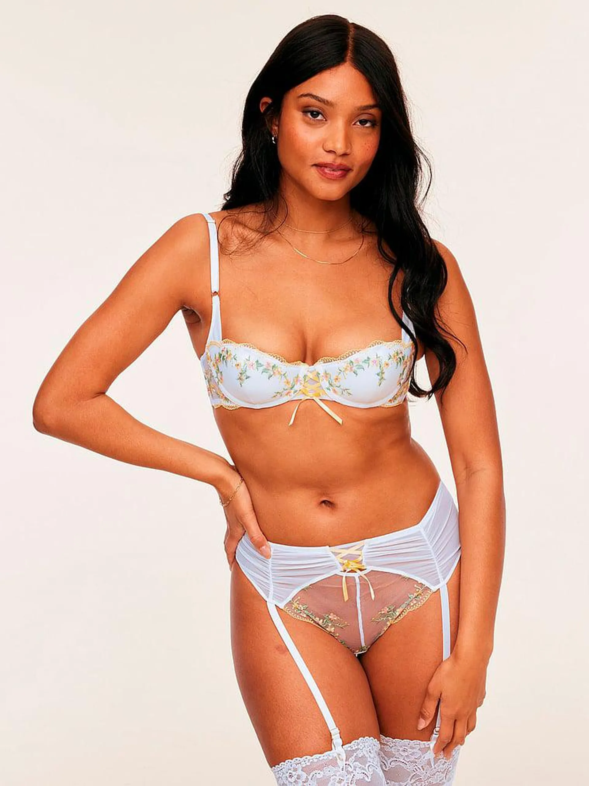 Sophy Balconette Bra and Panty Set in Bright White