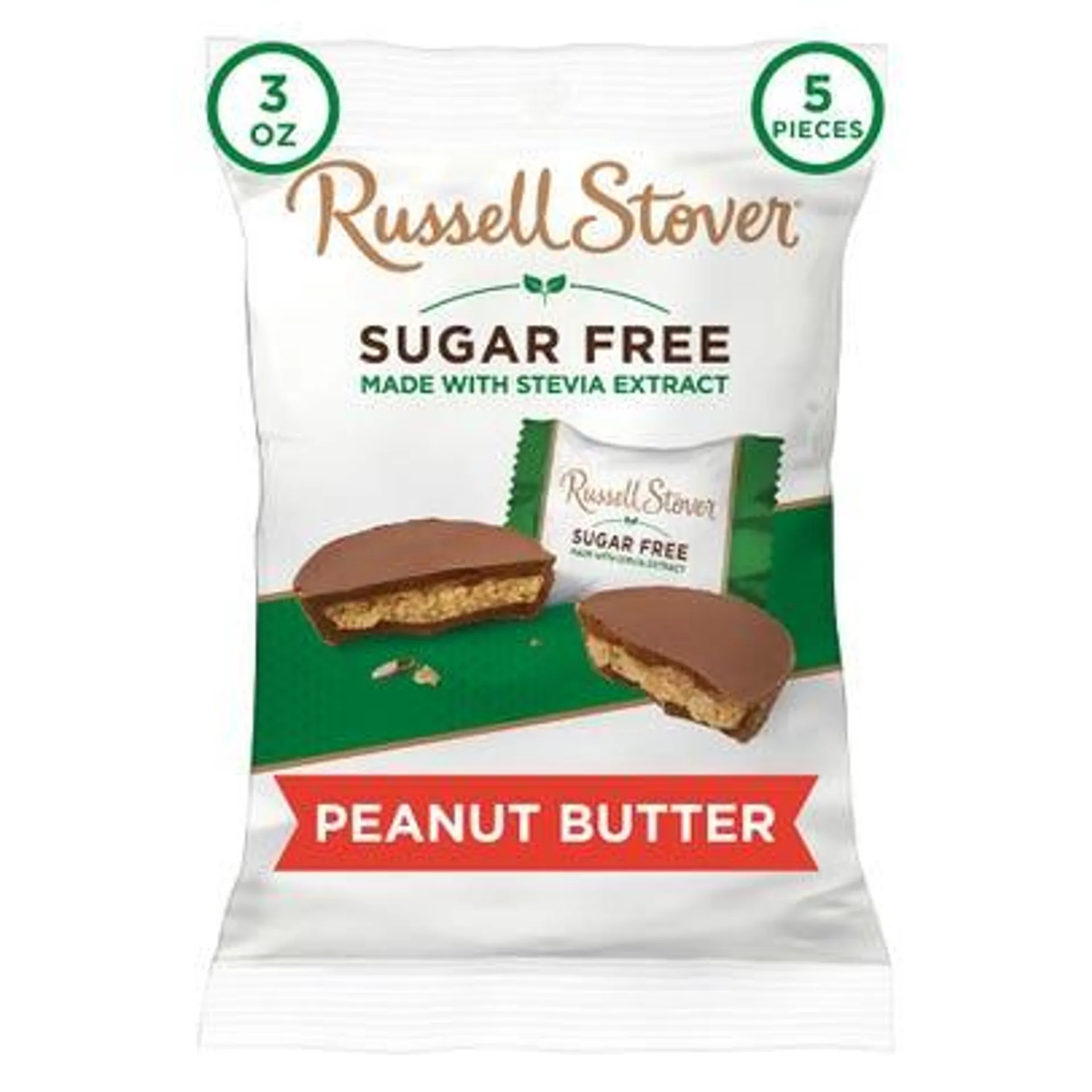 Russell Stover Sugar Free Peanut Butter Cup Chocolate Candy - 3 oz