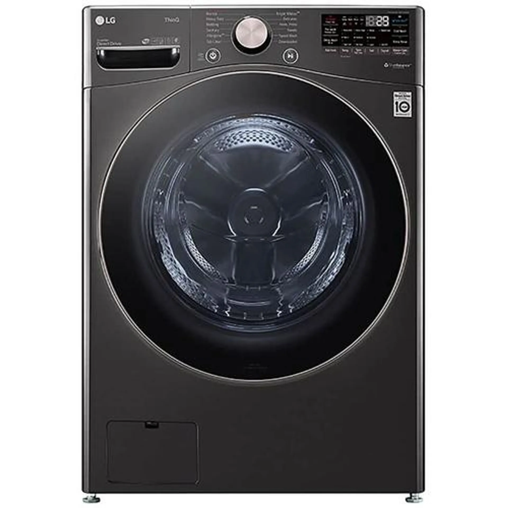 - 4.5 CuFt Smart Steam Front Load Black Steel Washer with 360° TurboWash™