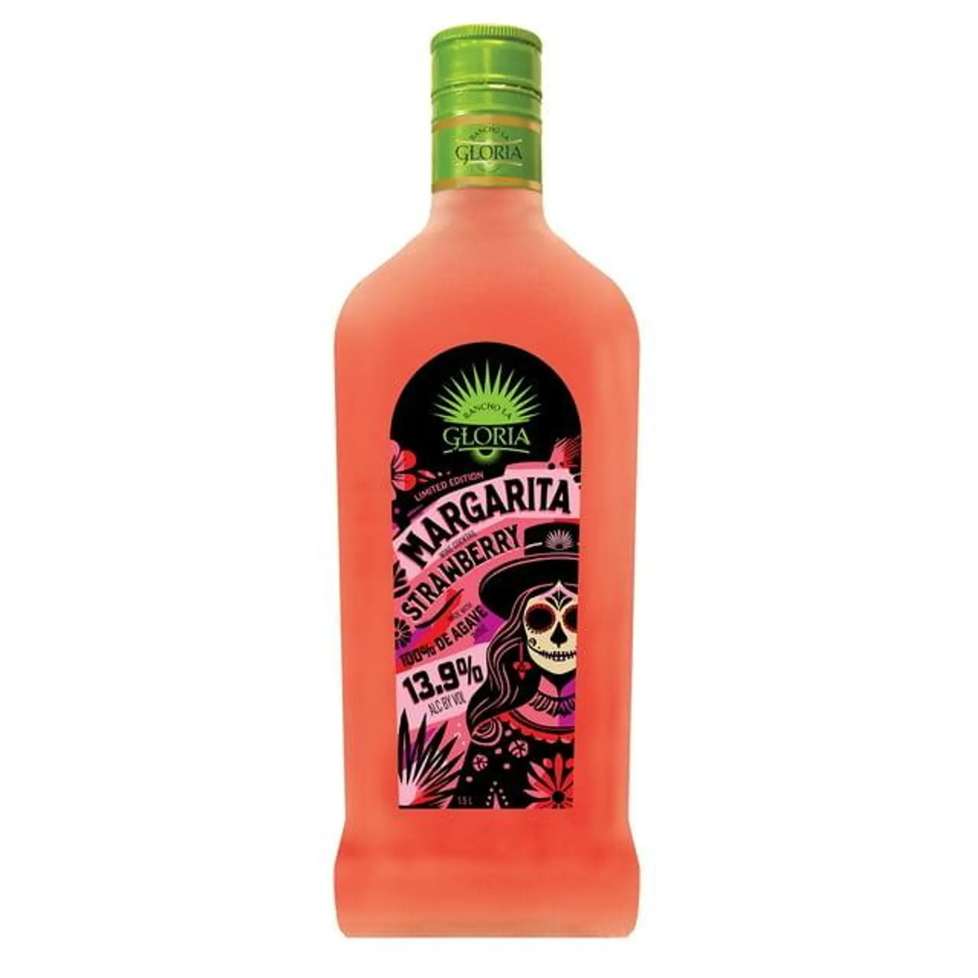 Rancho La Gloria, Strawberry Margarita Wine Cocktail, 13.9% ABV, 1.5L Glass Bottle, 10 - 150ml Servings