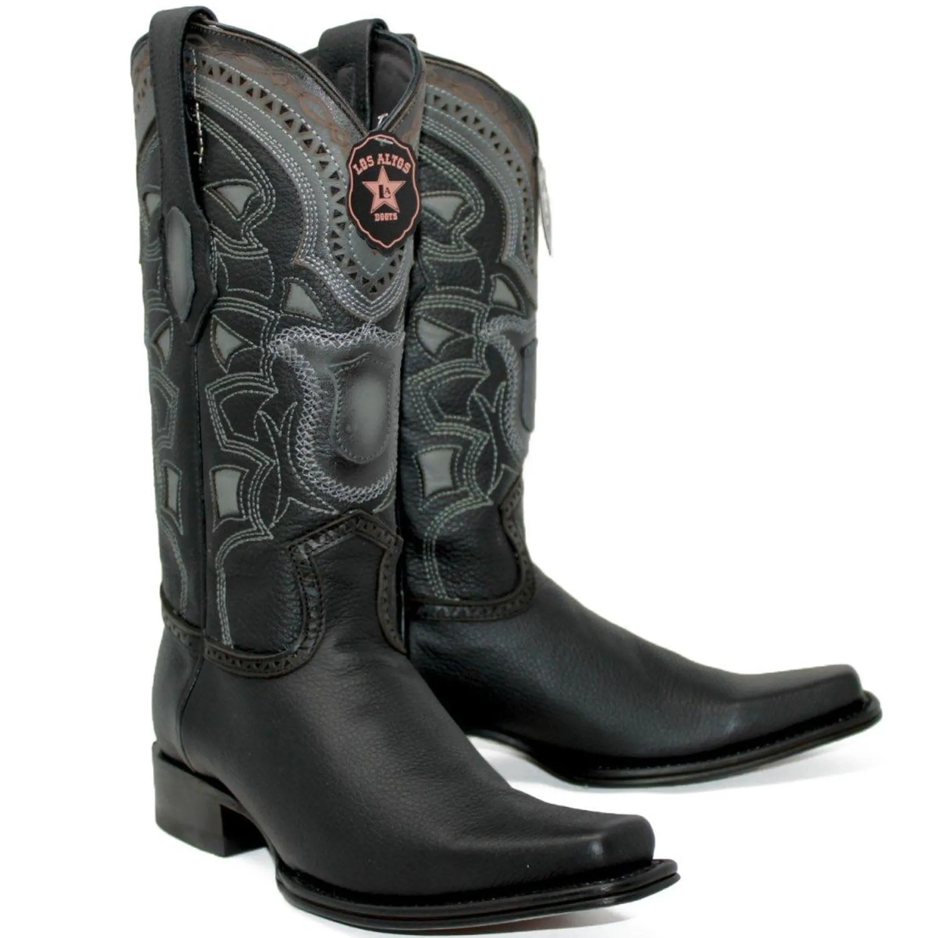 Botas de Cuero Grisly Original Horma Europea Cuadrada Negro LAB-762705