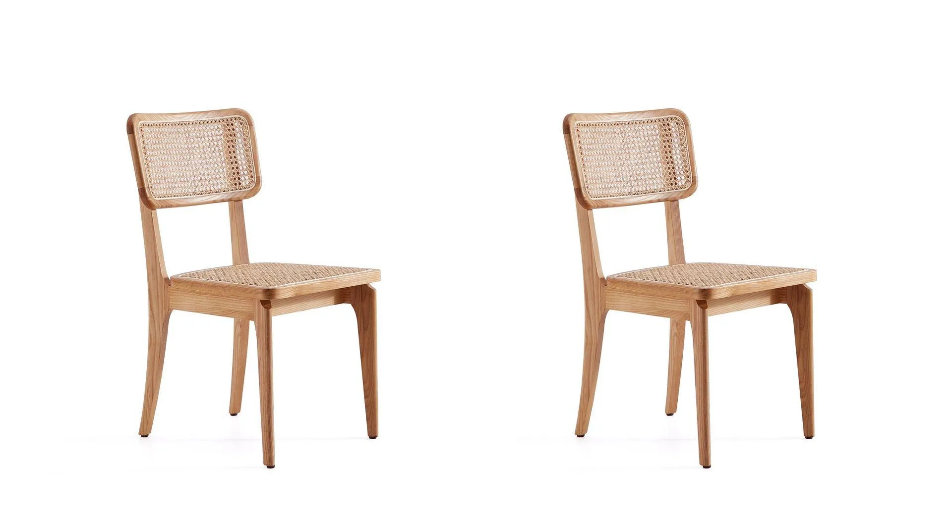 Manhattan Comfort Giverny Dining Chair in Nature Cane- Set of 2