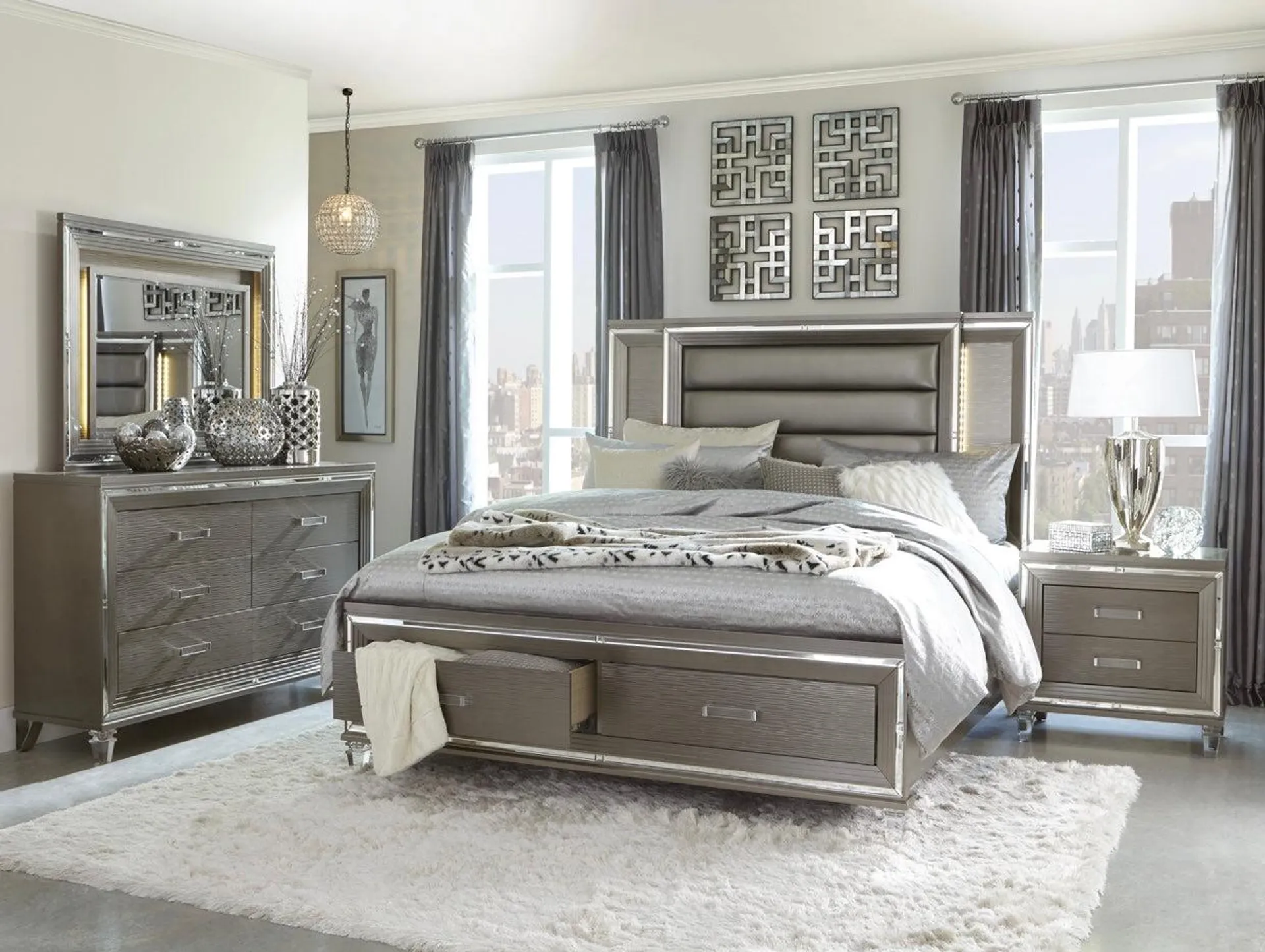 4 PCS King Bedroom Set 1616-1*4AC